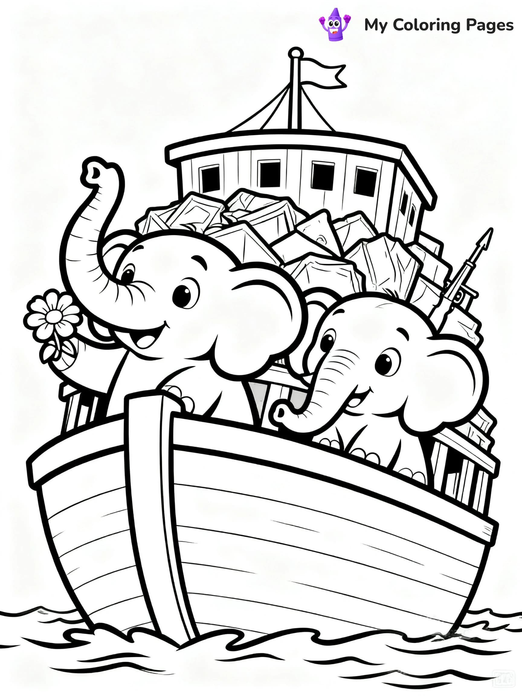 Preschool Noah's Ark Coloring Pages - 18