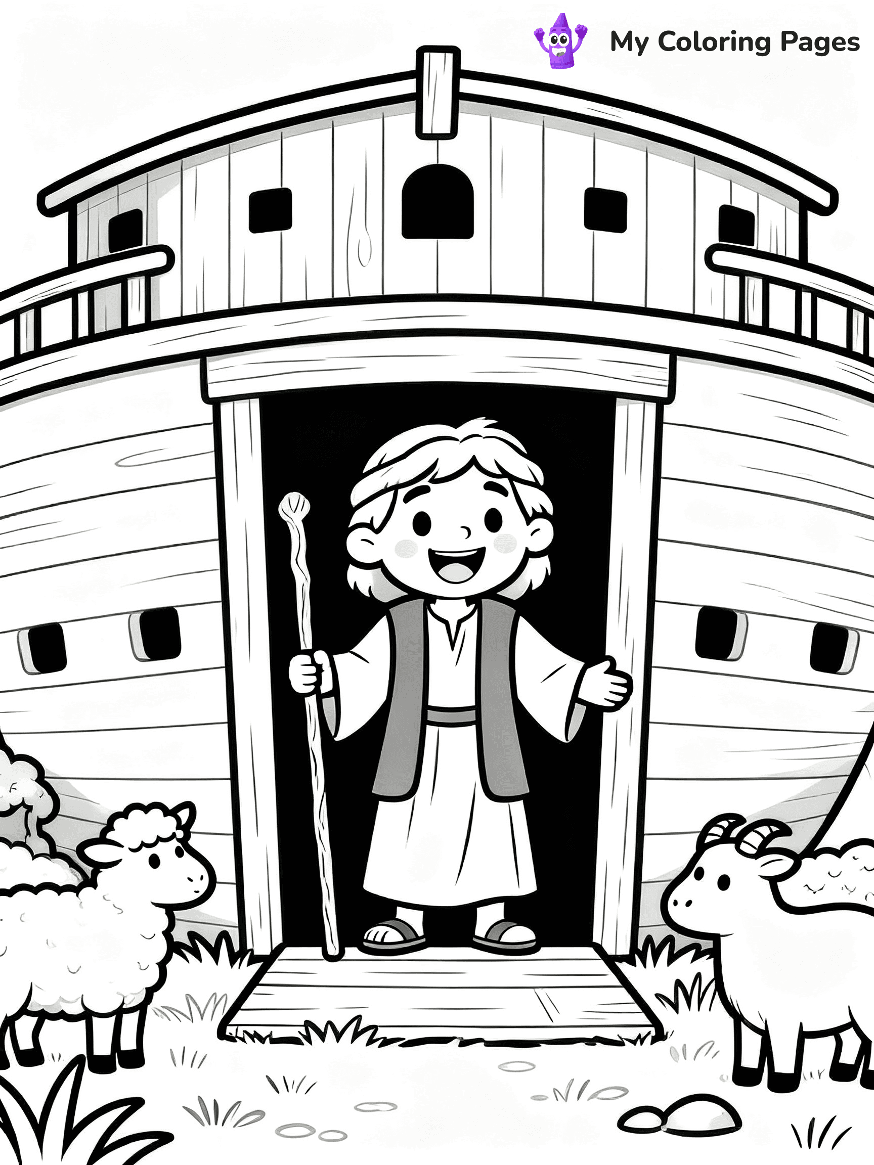 Preschool Noah's Ark Coloring Pages - 9