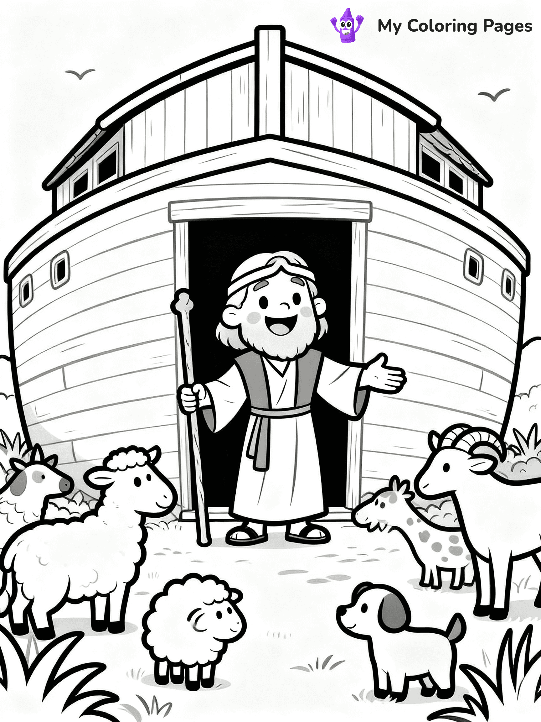 Preschool Noah's Ark Coloring Pages - 8