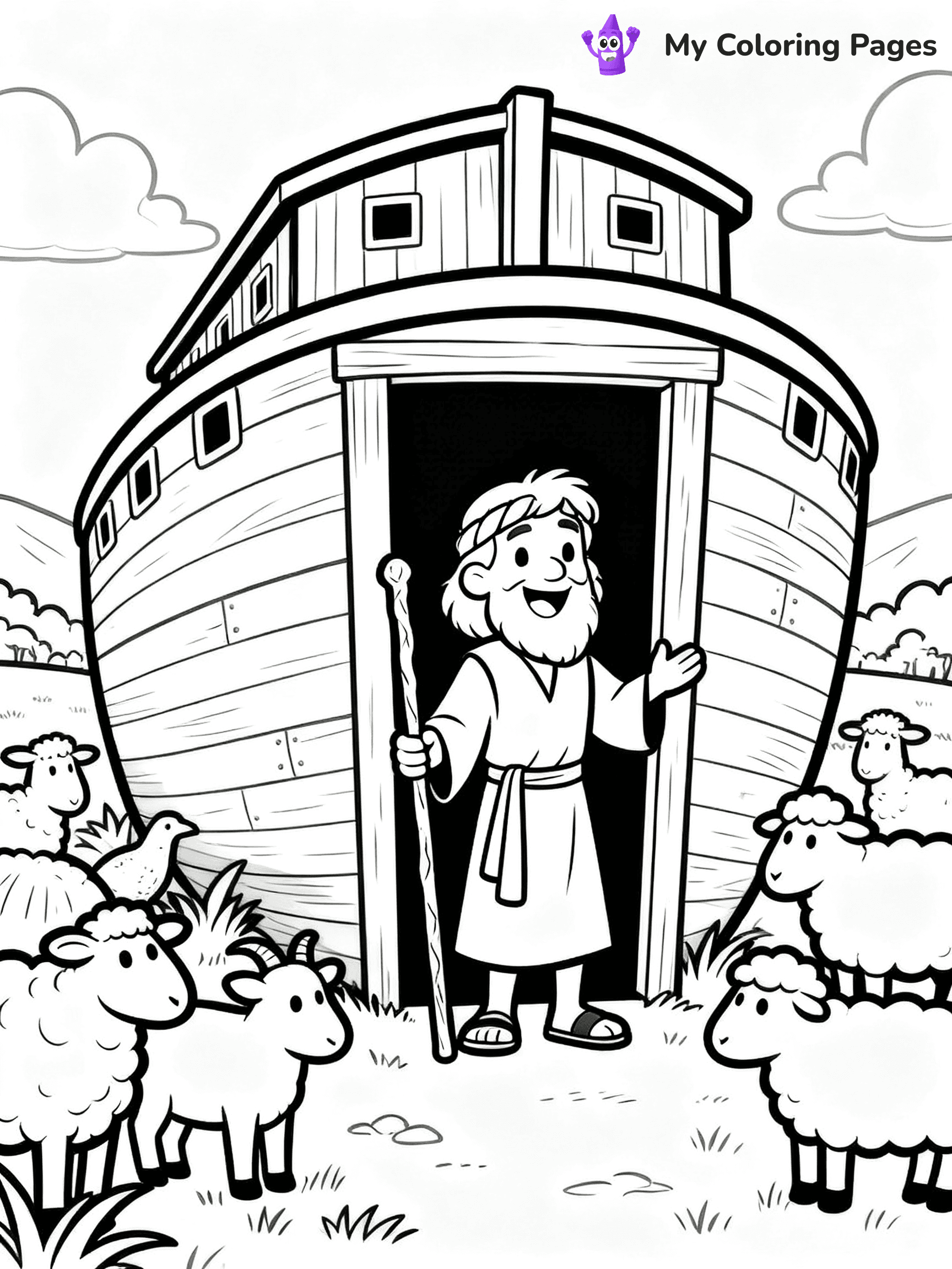 Preschool Noah's Ark Coloring Pages - 6