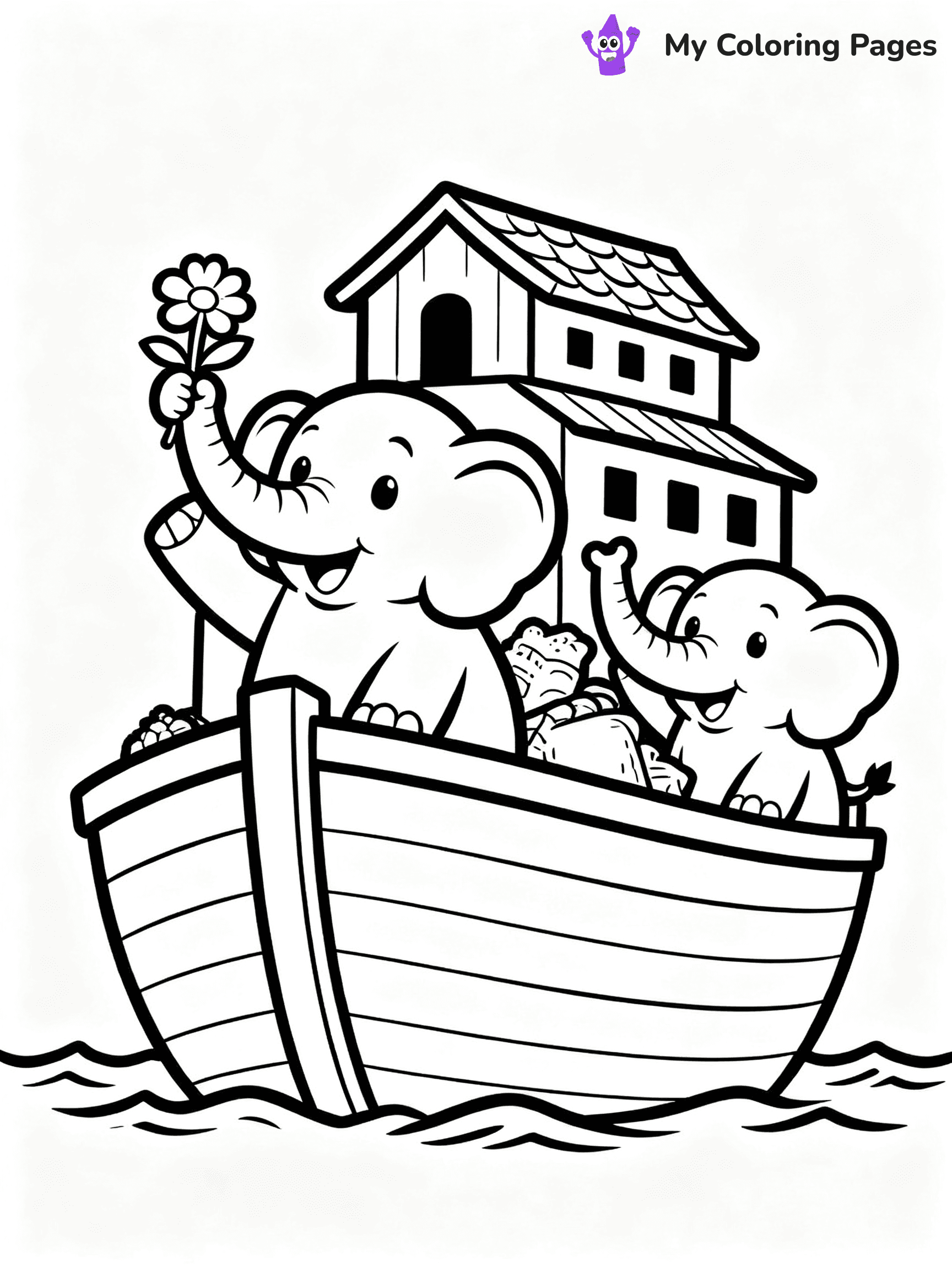 Preschool Noah's Ark Coloring Pages - 3
