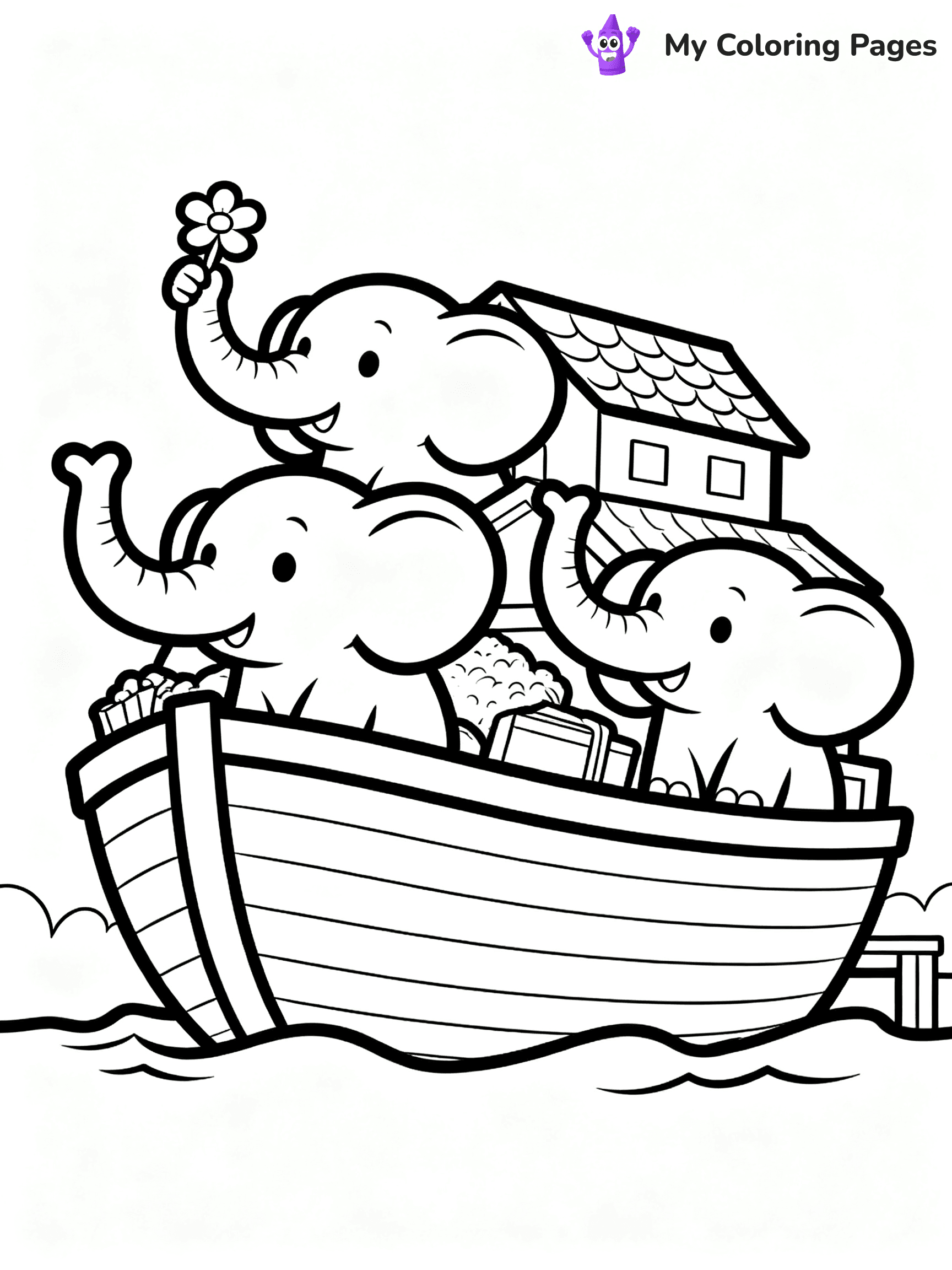 Preschool Noah's Ark Coloring Pages - 1