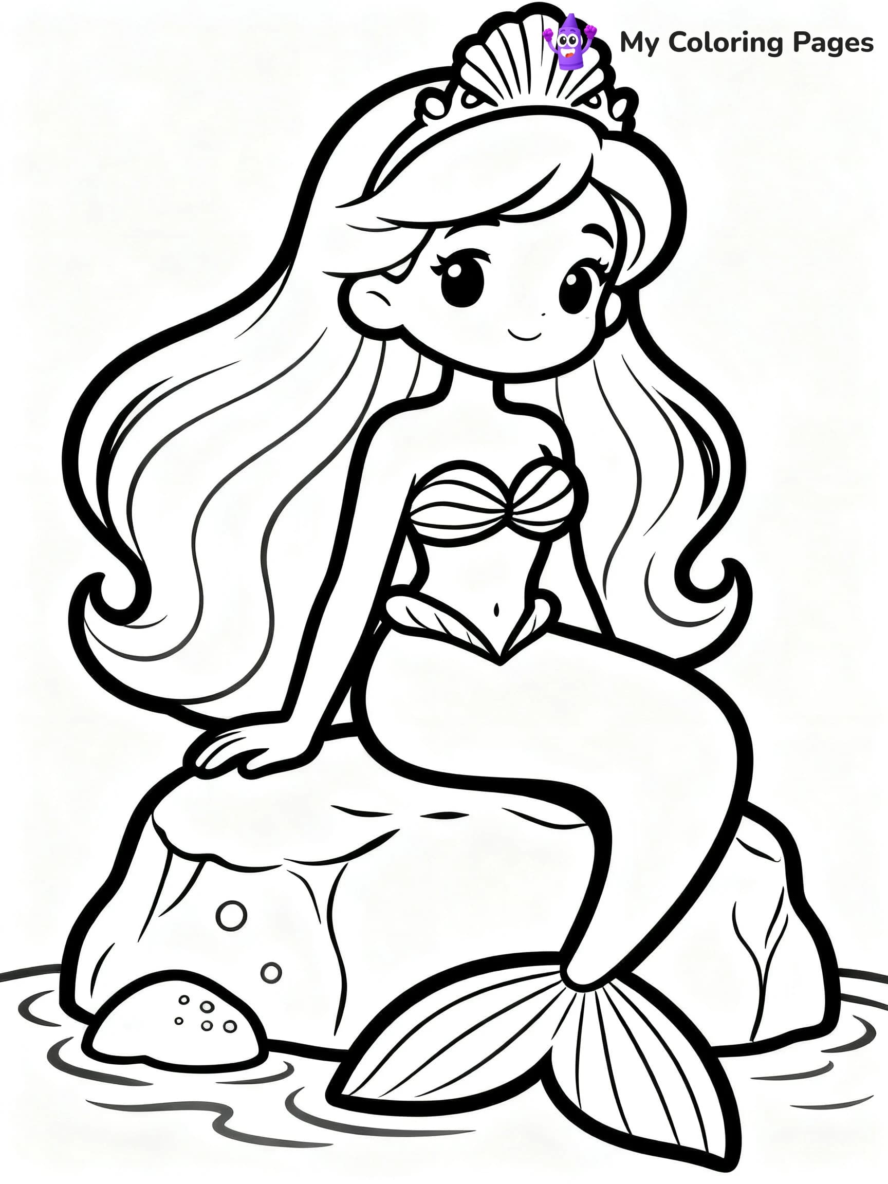 Enchanted Beautiful Mermaid Coloring Pages - 14