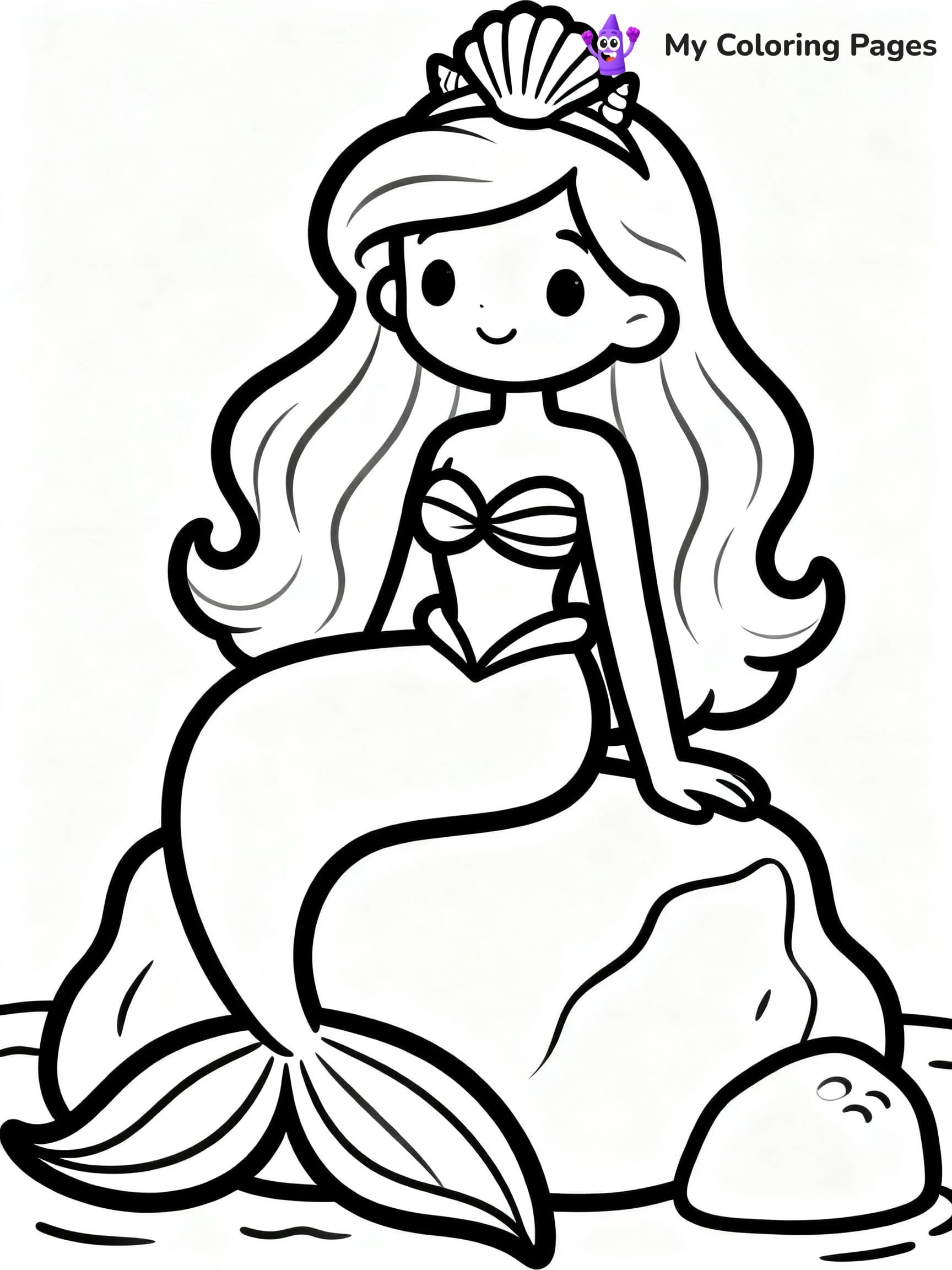 Enchanted Beautiful Mermaid Coloring Pages - 13