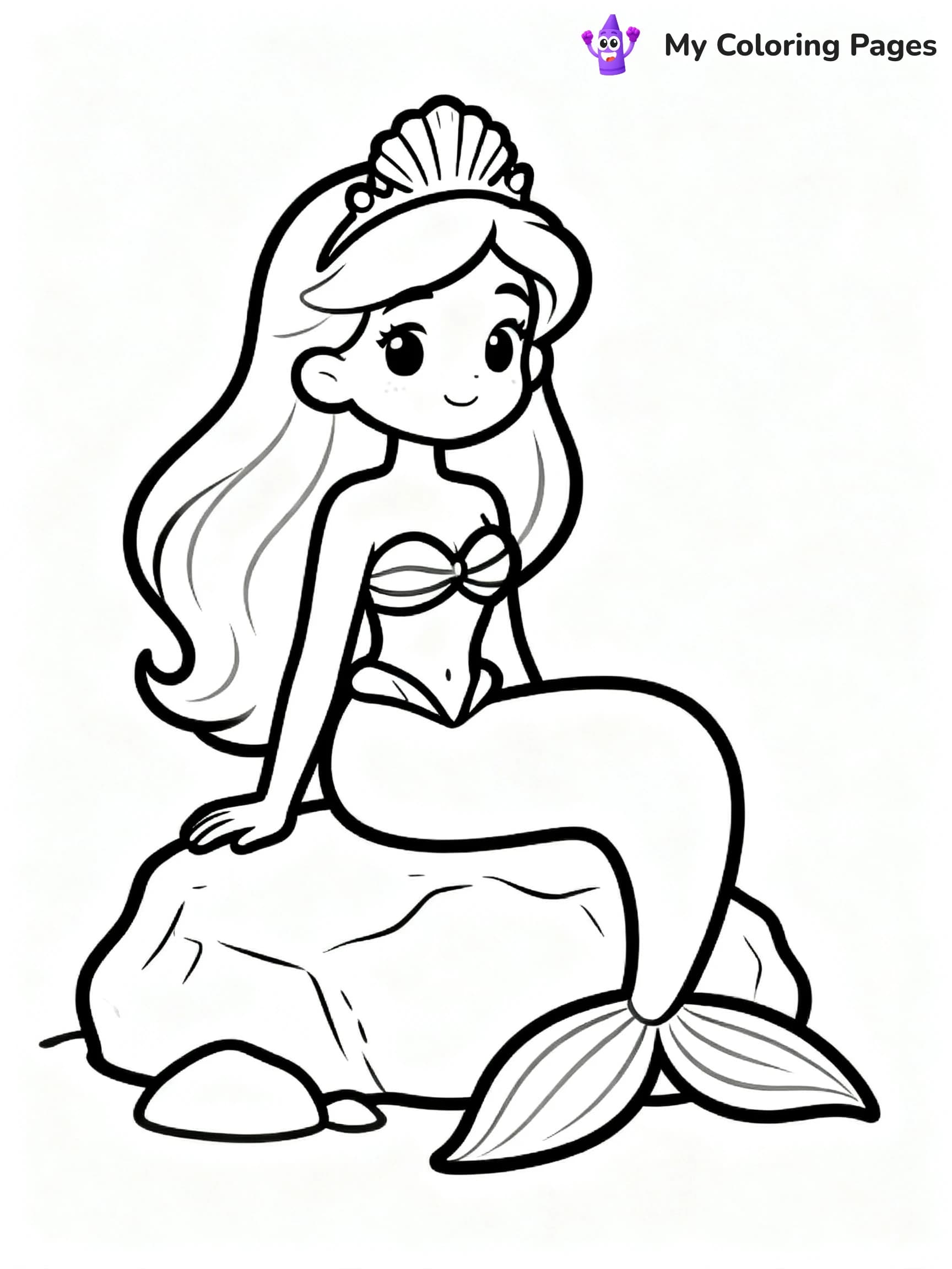 Enchanted Beautiful Mermaid Coloring Pages - 11