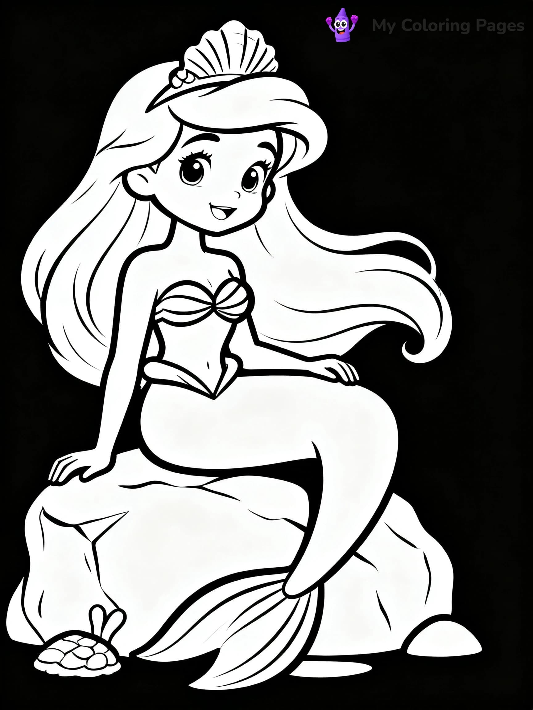 Enchanted Beautiful Mermaid Coloring Pages - 10
