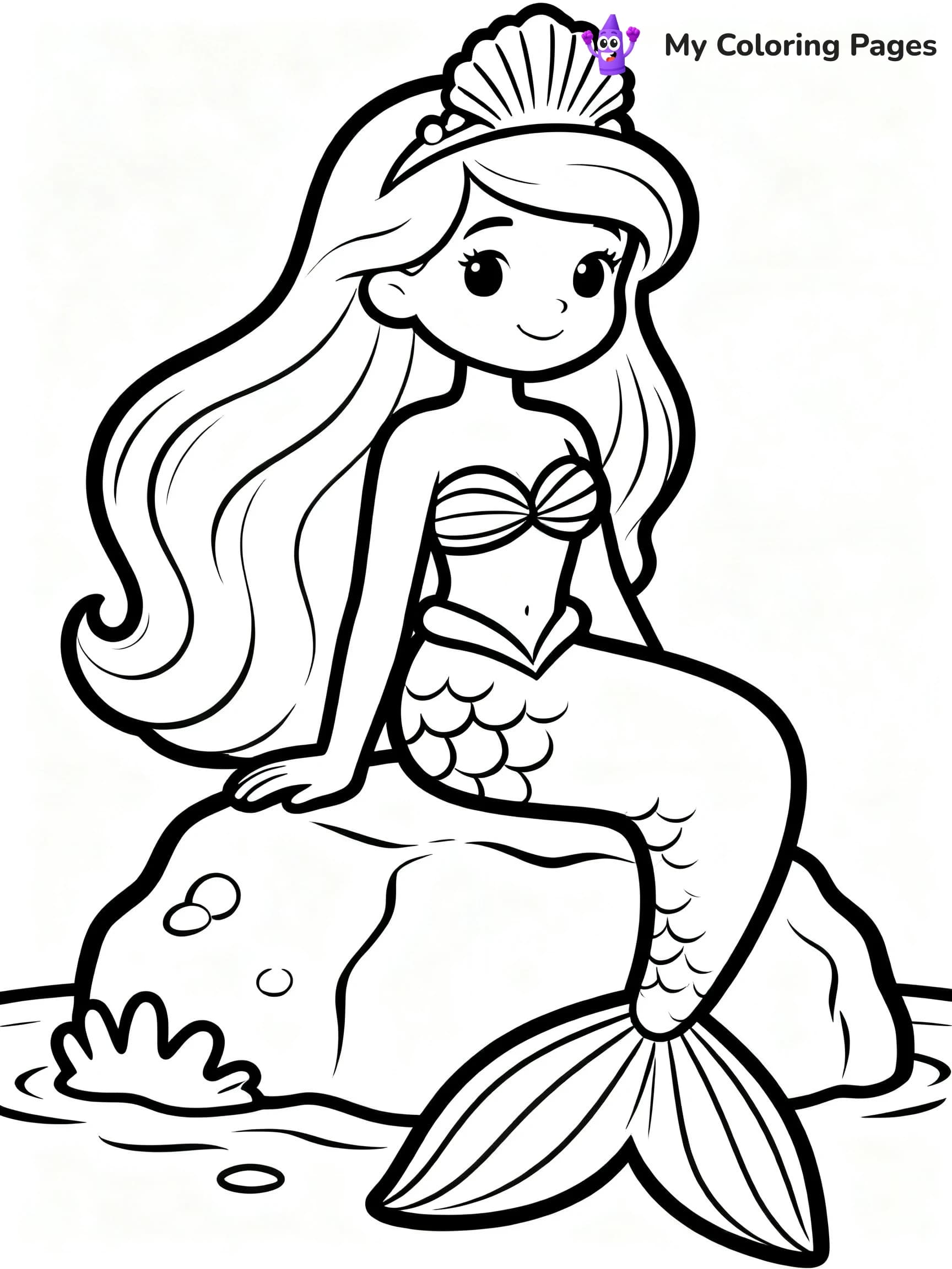 Enchanted Beautiful Mermaid Coloring Pages - 9