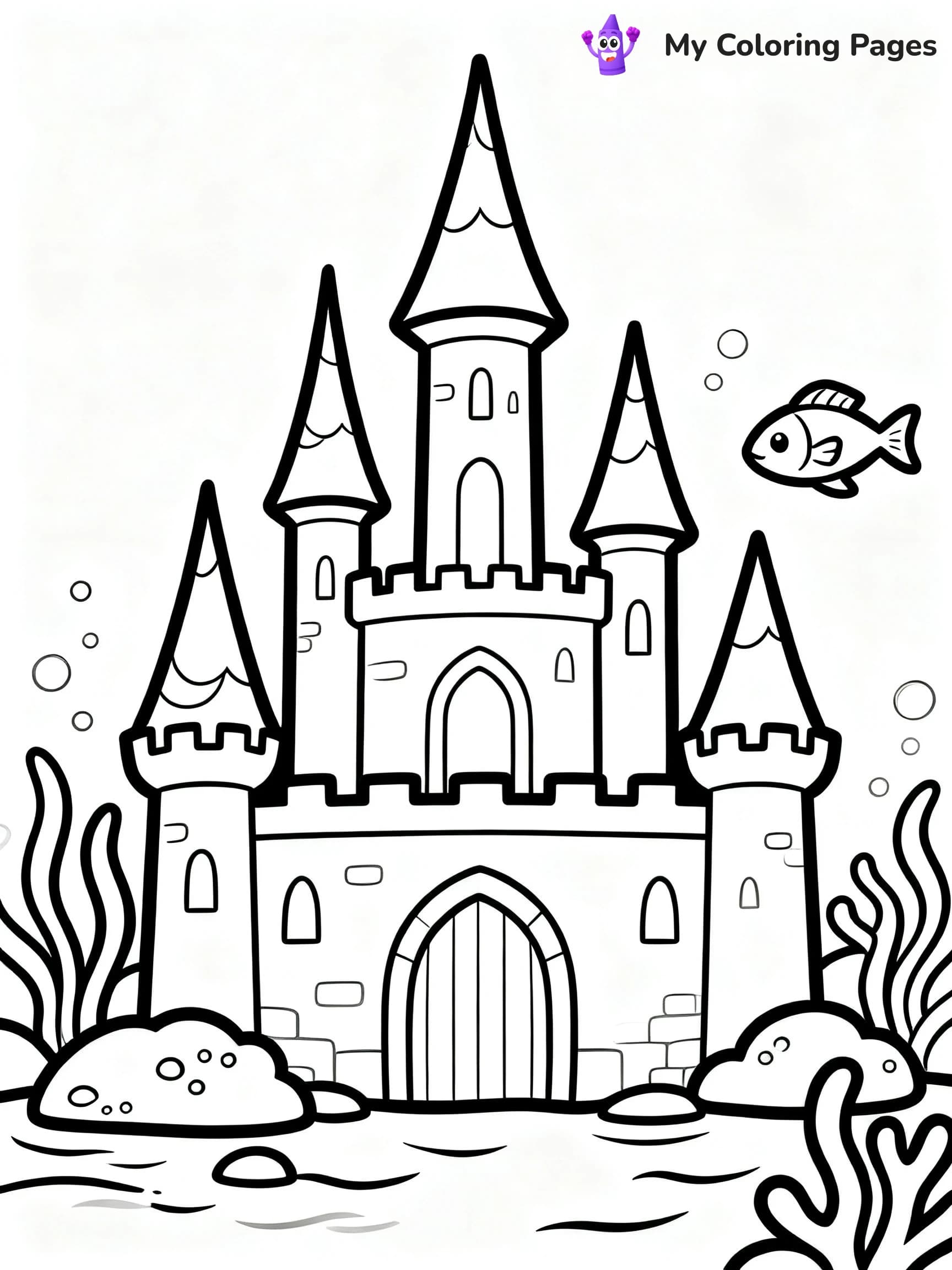 Enchanted Beautiful Mermaid Coloring Pages - 7