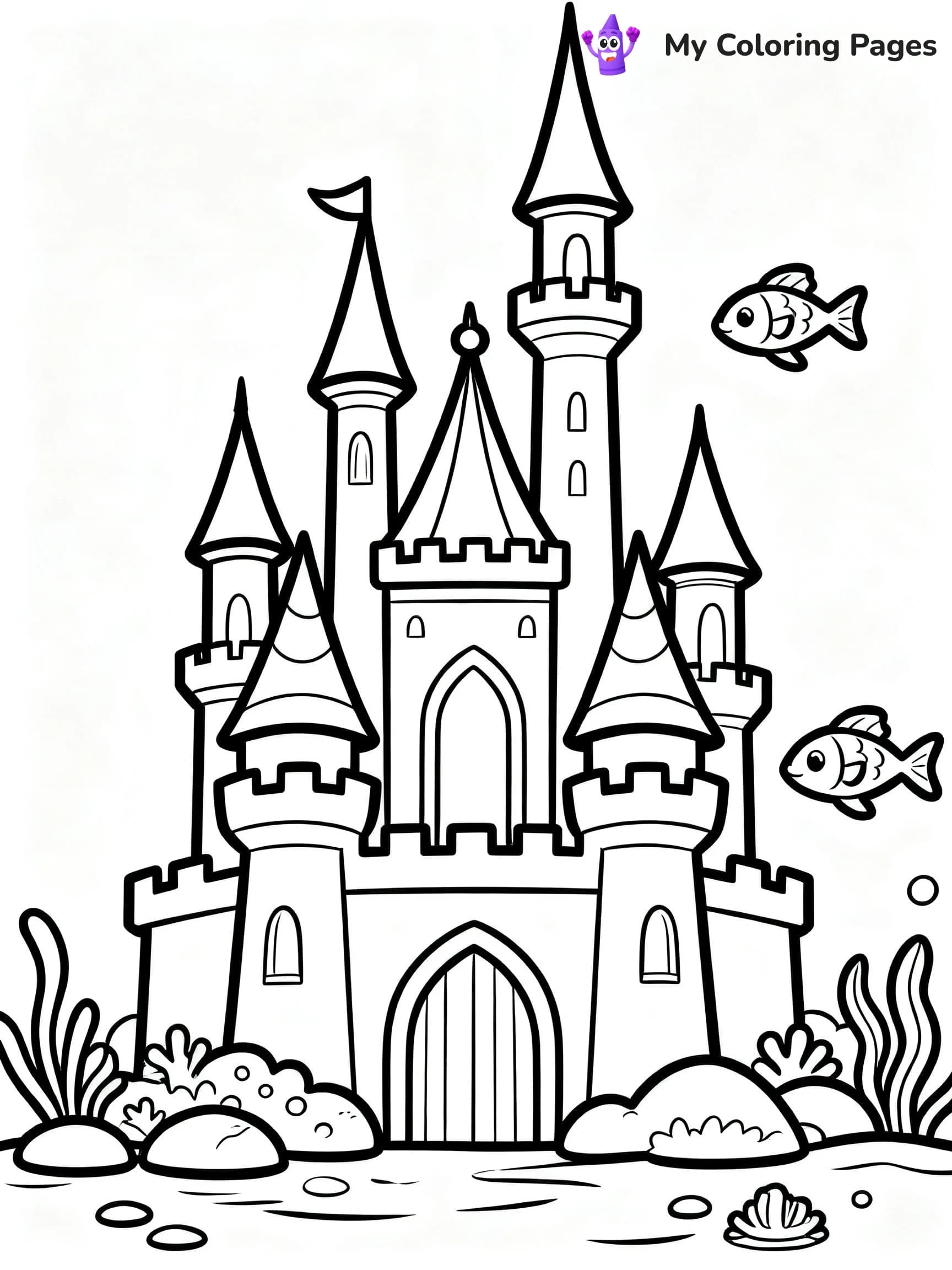 Enchanted Beautiful Mermaid Coloring Pages - 6