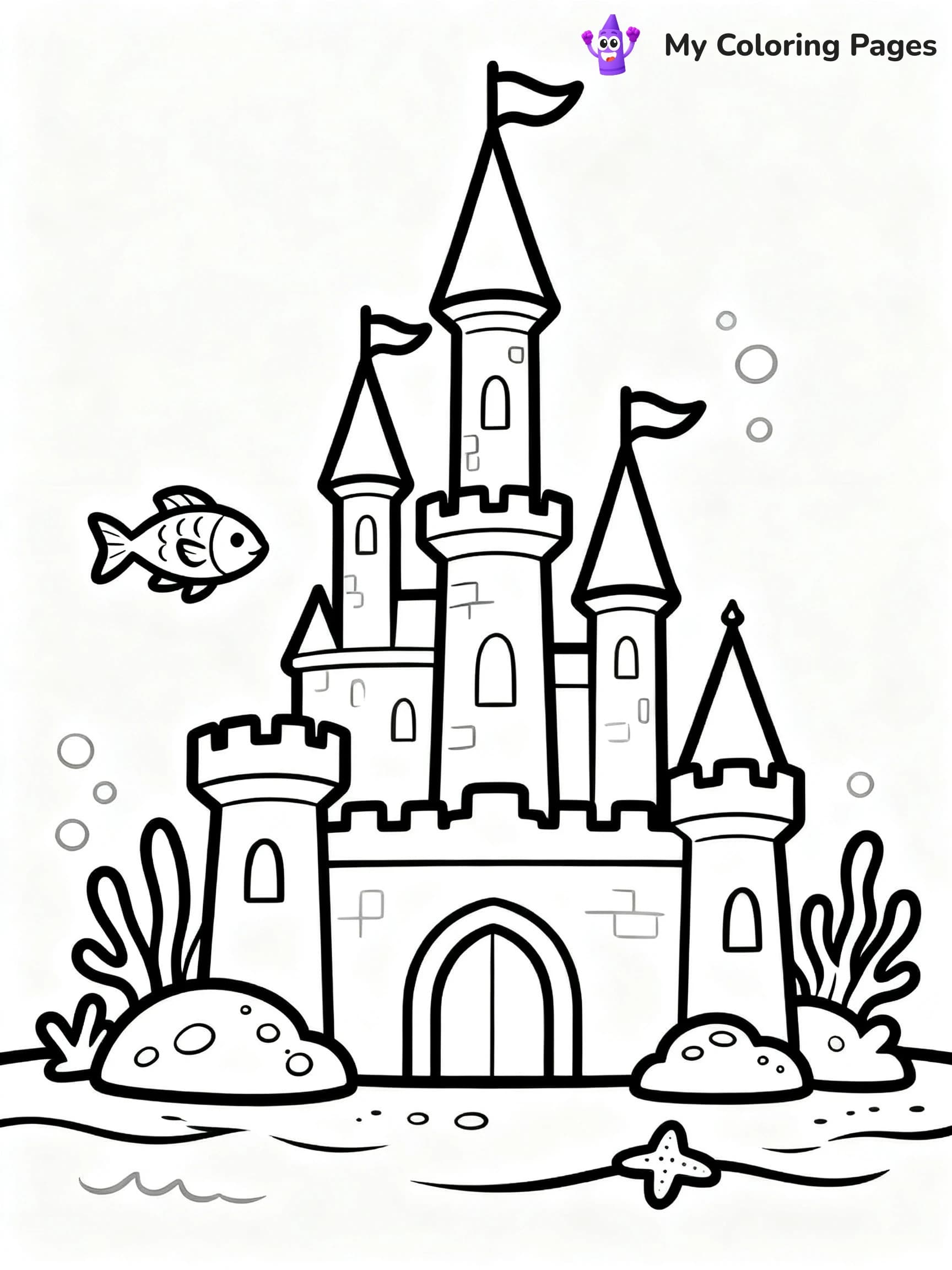 Enchanted Beautiful Mermaid Coloring Pages - 5