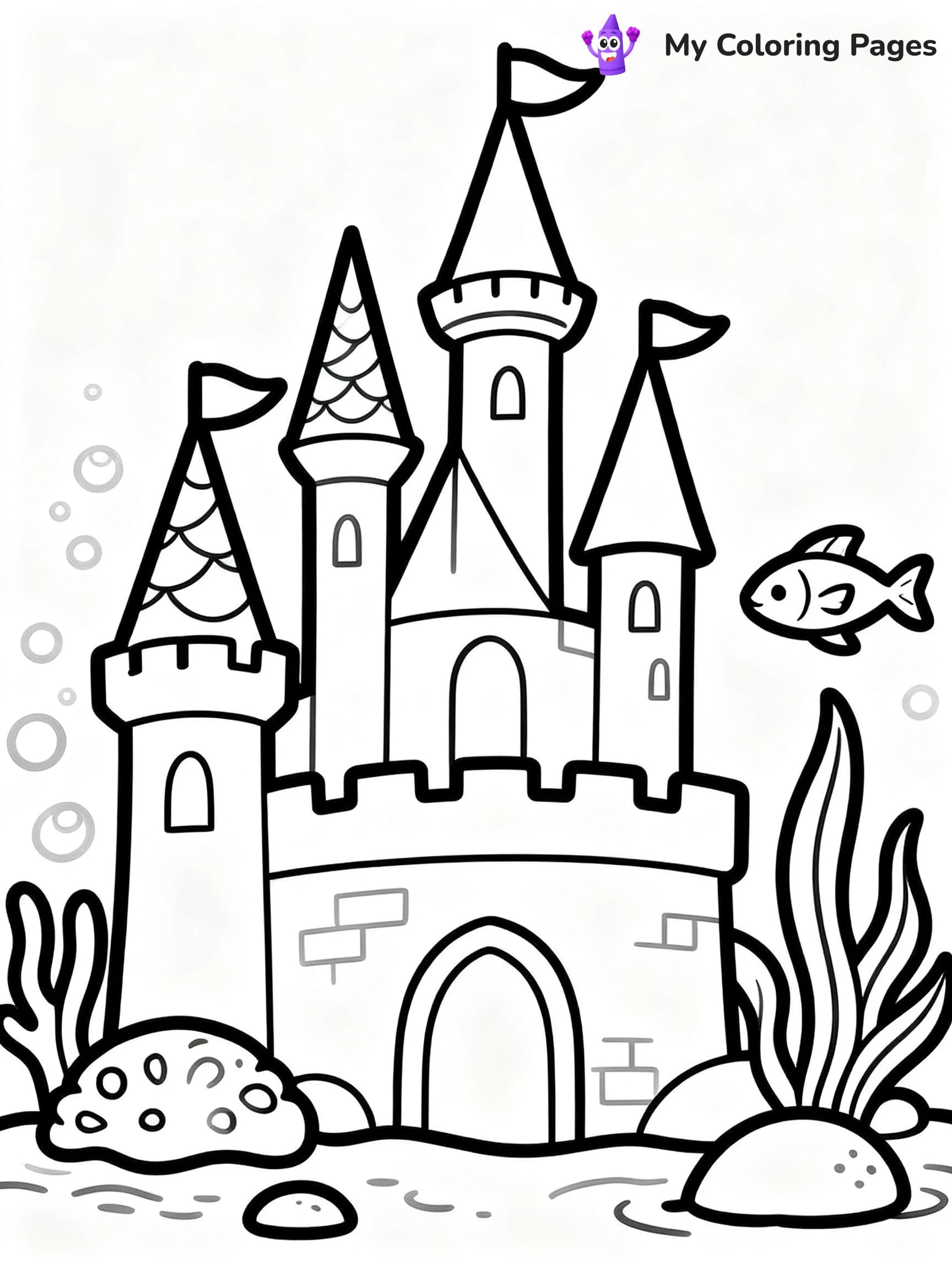 Enchanted Beautiful Mermaid Coloring Pages - 3