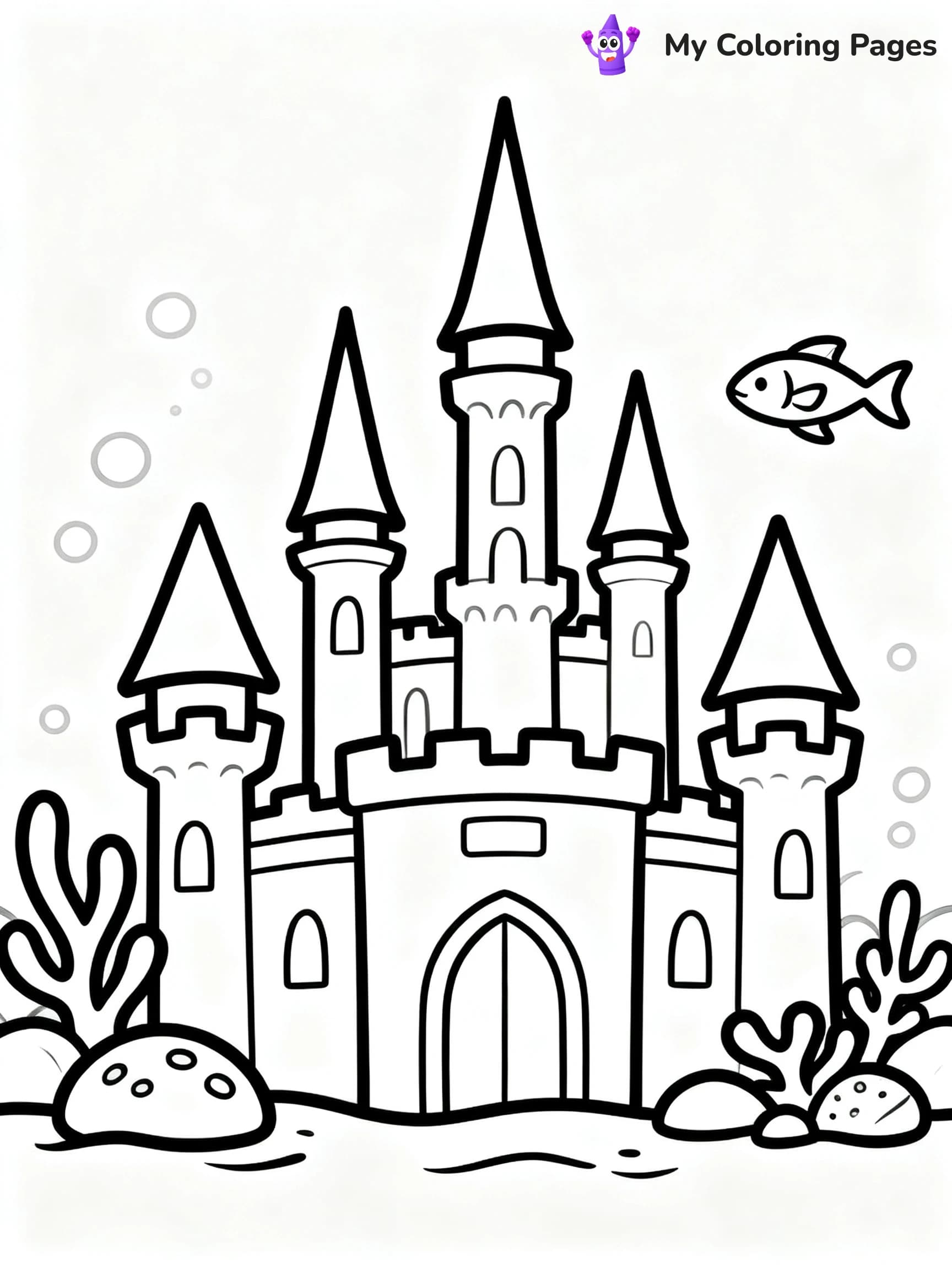 Enchanted Beautiful Mermaid Coloring Pages - 2