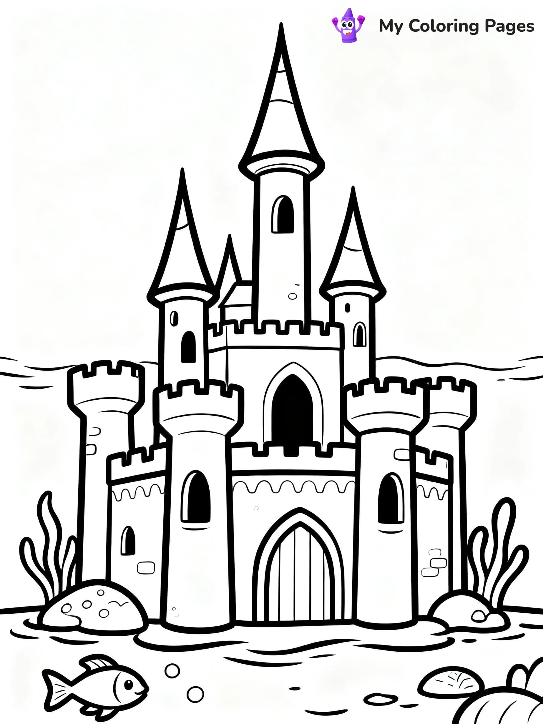Enchanted Beautiful Mermaid Coloring Pages - 1