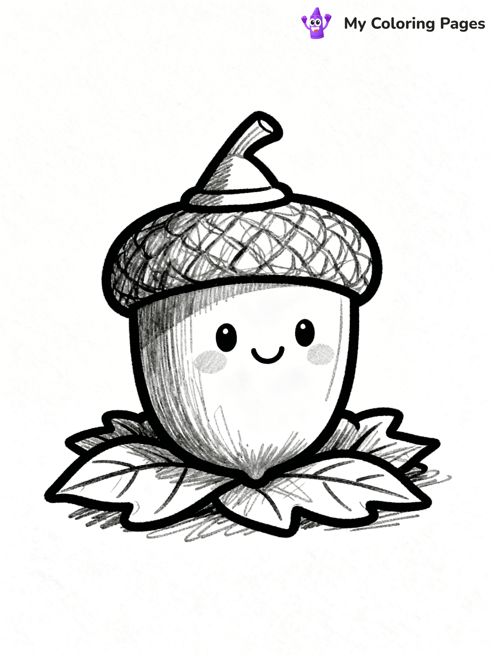 Acorn Coloring Pages - 4