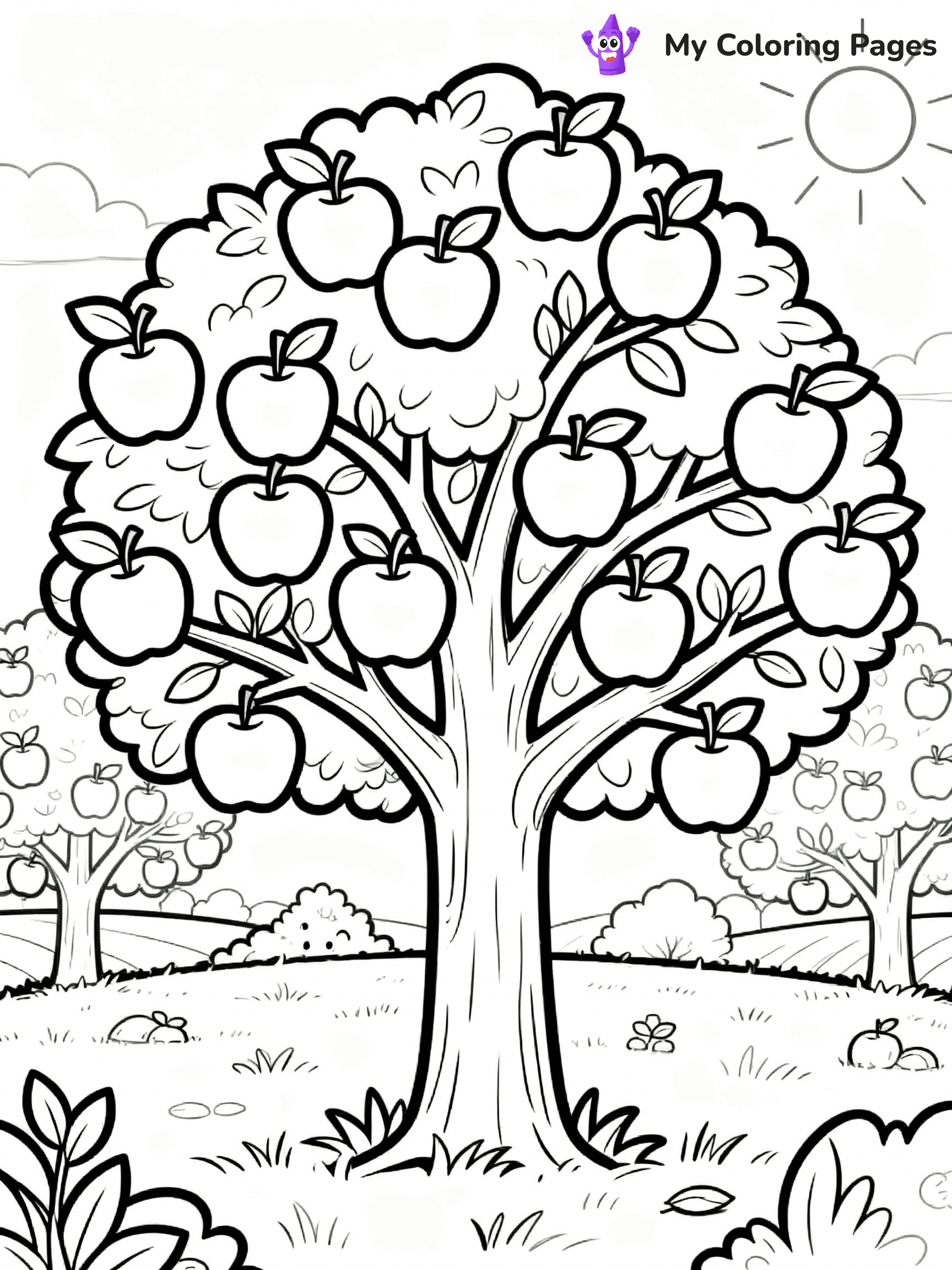 Apple Coloring Pages - 19