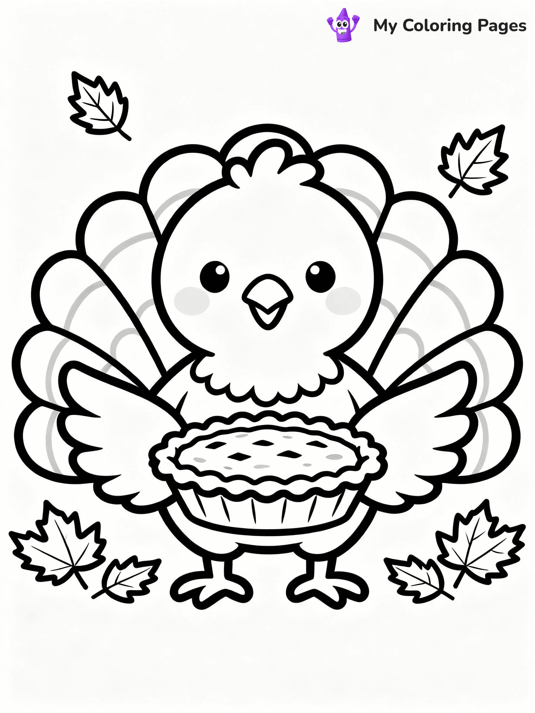 Cute Turkey Coloring Pages - 6