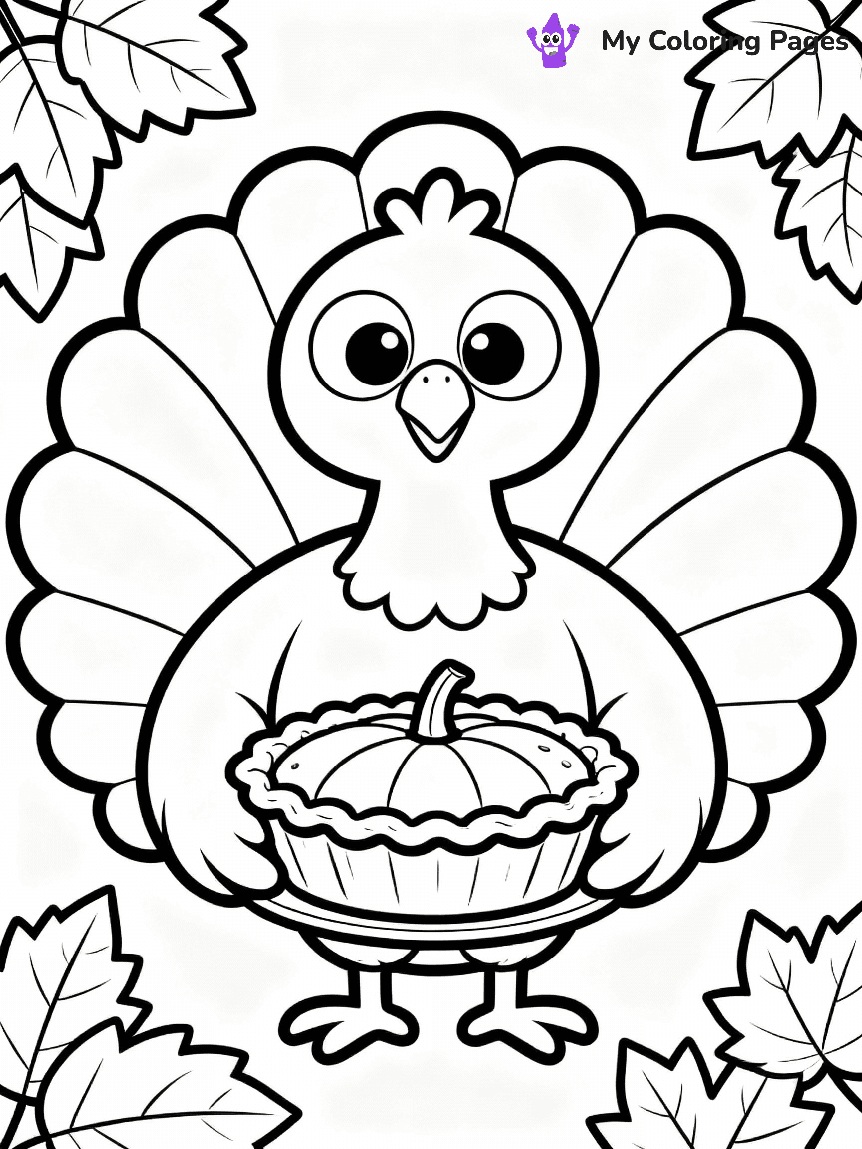 Cute Turkey Coloring Pages - 4