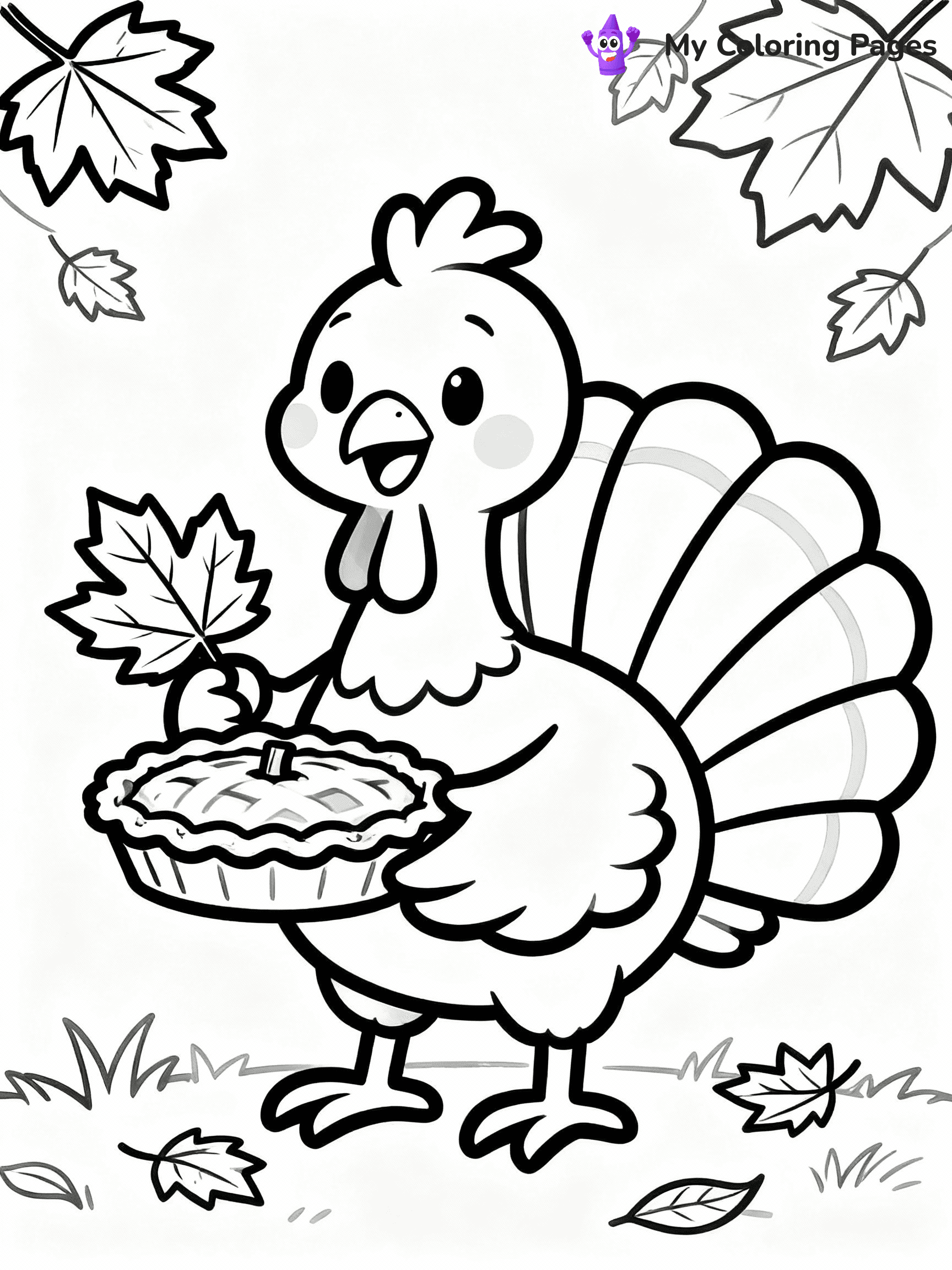 Cute Turkey Coloring Pages - 1