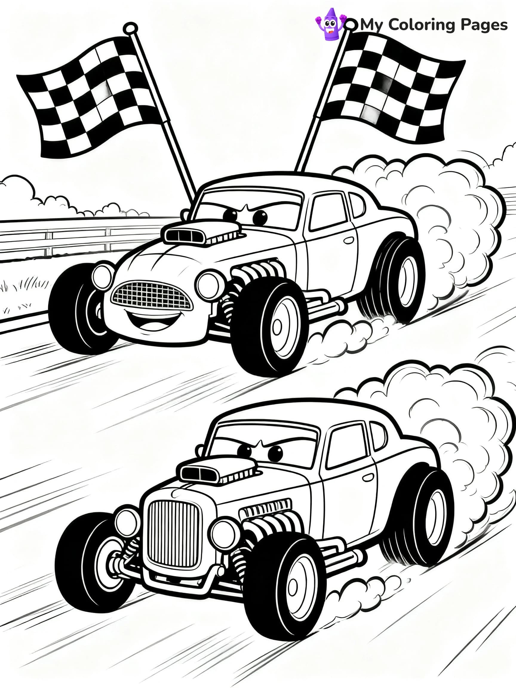 Hot Rod Muscle Car Coloring Pages - 24