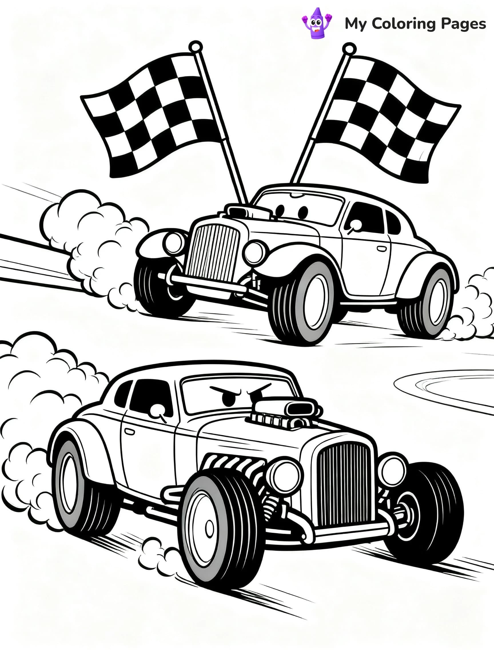 Hot Rod Muscle Car Coloring Pages - 24