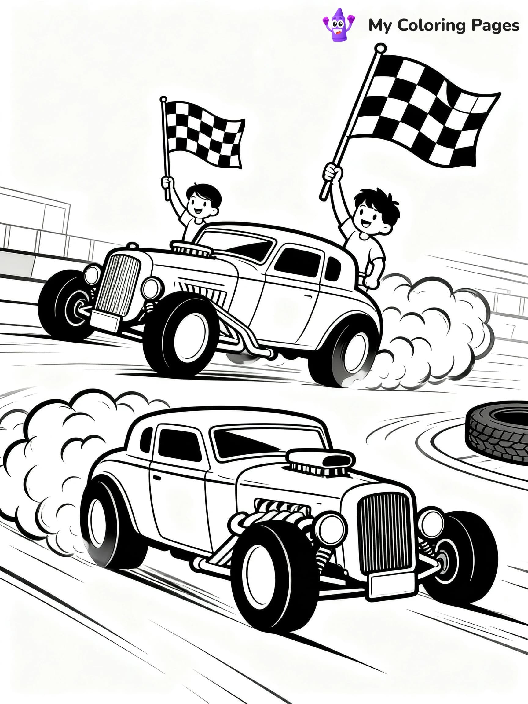 Hot Rod Muscle Car Coloring Pages - 22