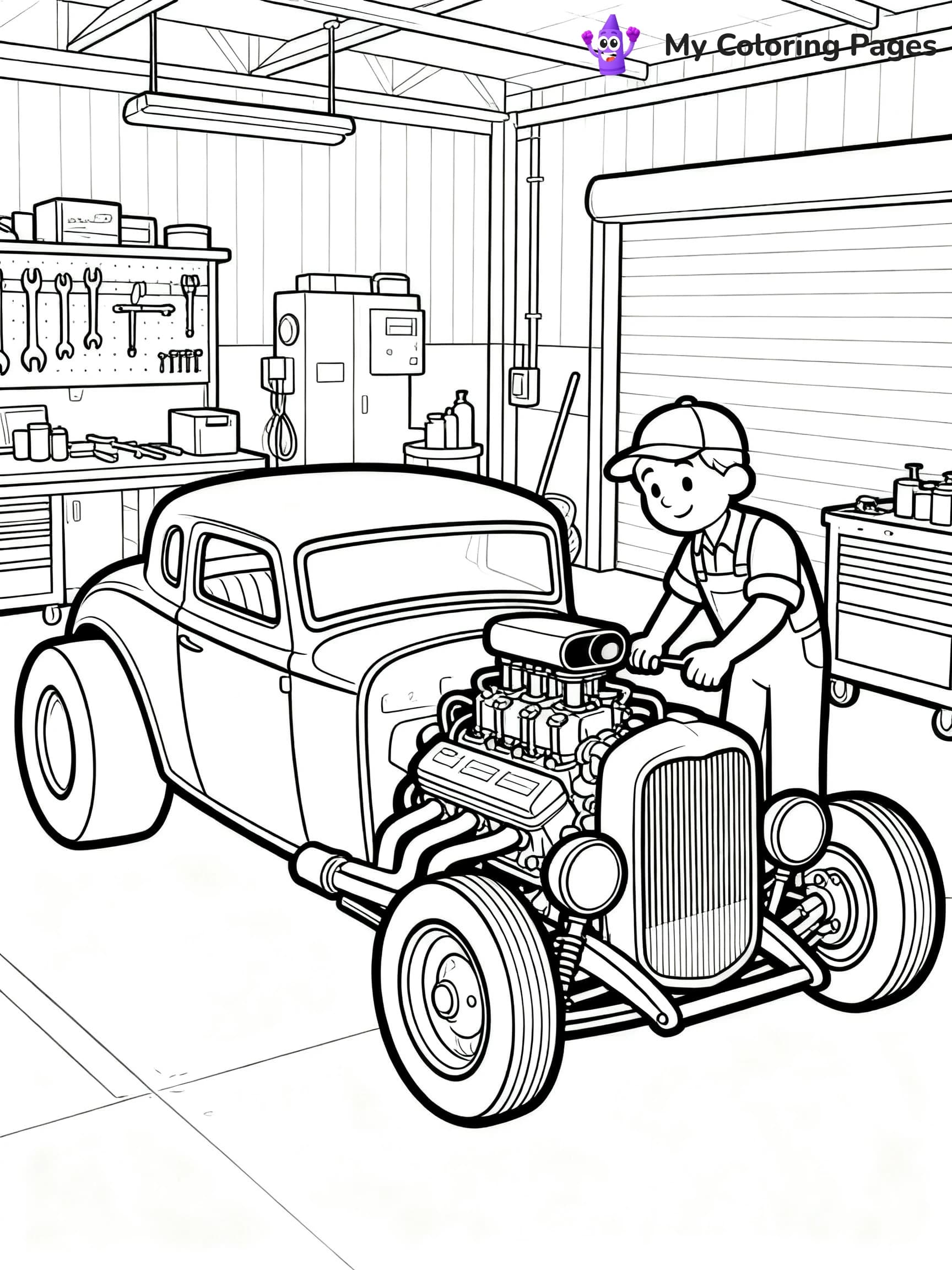 Hot Rod Muscle Car Coloring Pages - 20