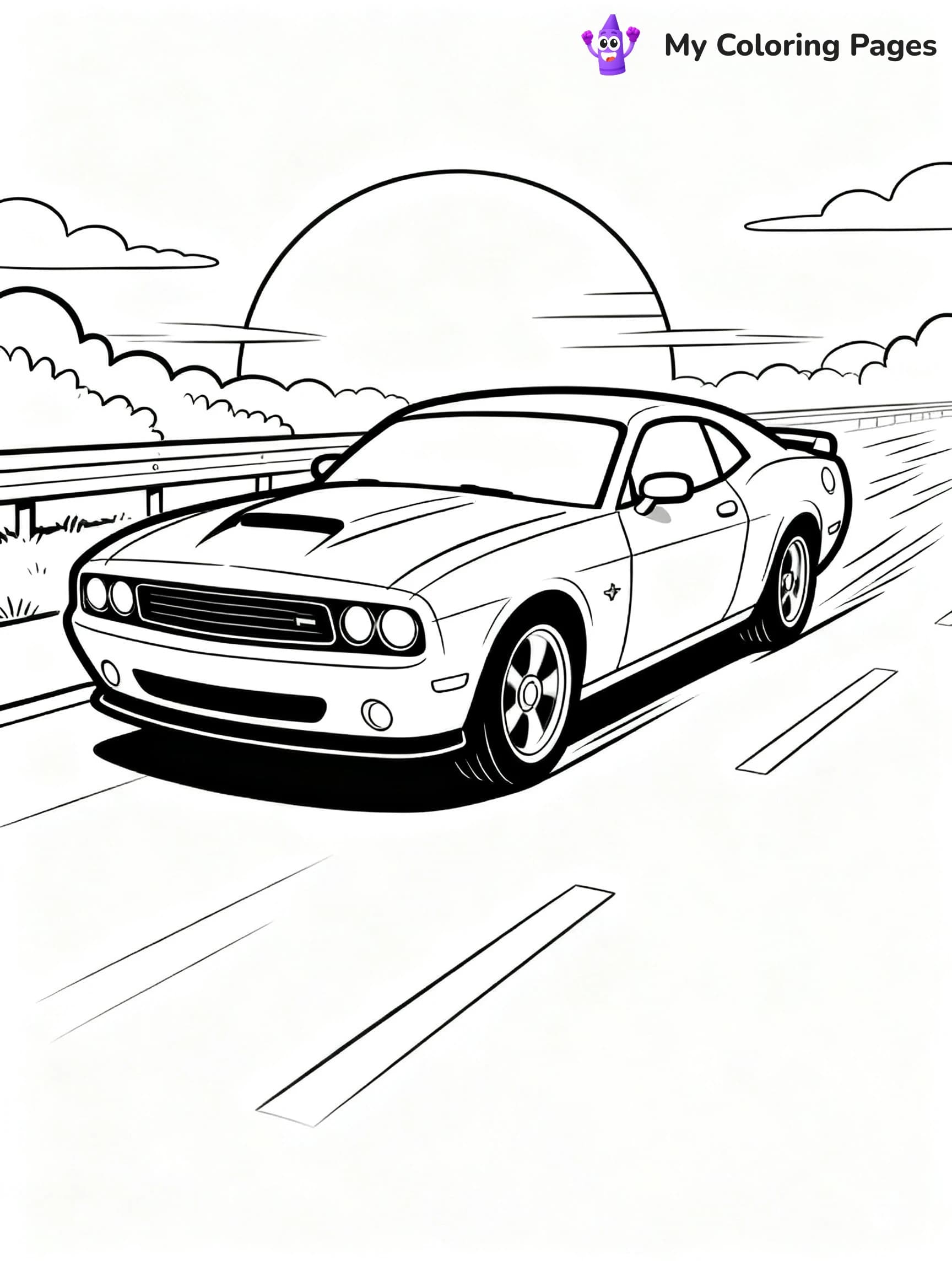 Hot Rod Muscle Car Coloring Pages - 12