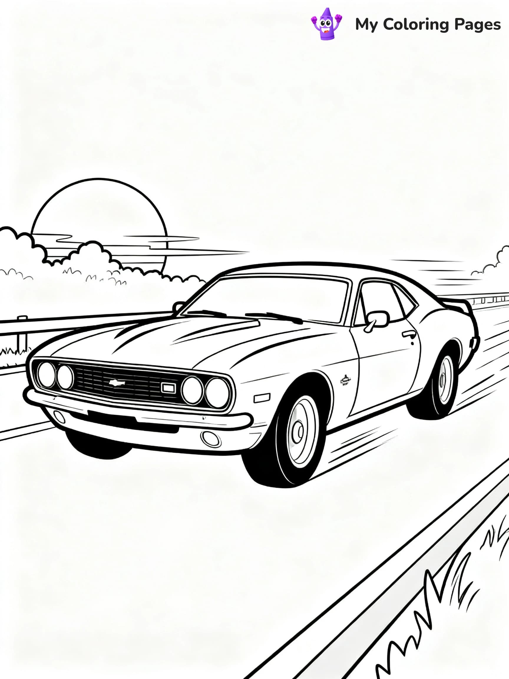 Hot Rod Muscle Car Coloring Pages - 11
