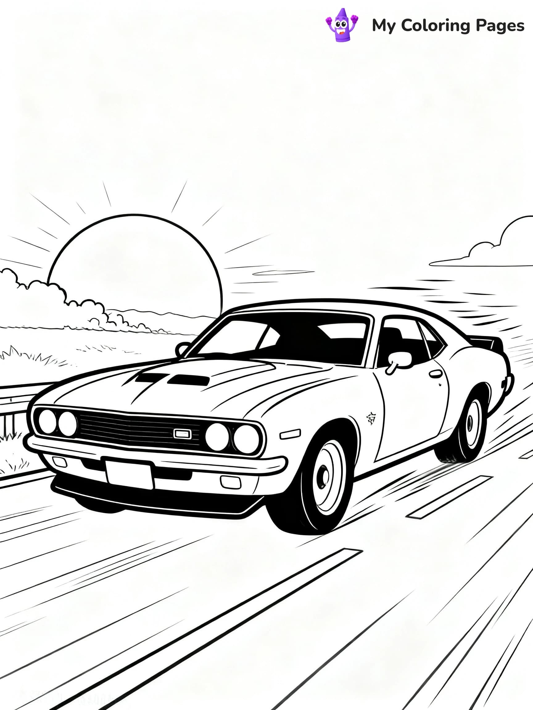 Hot Rod Muscle Car Coloring Pages - 8