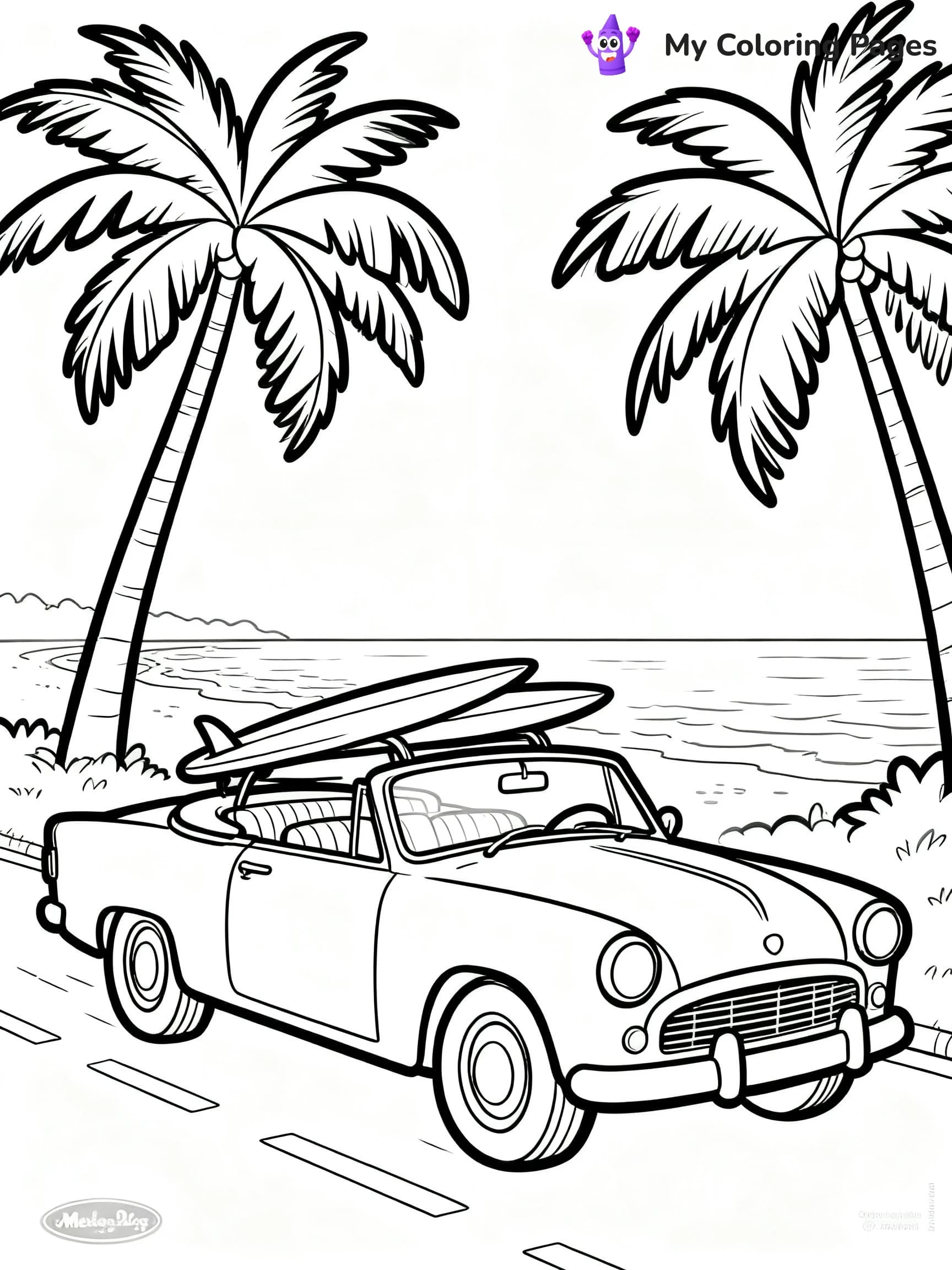 Hot Rod Muscle Car Coloring Pages - 1