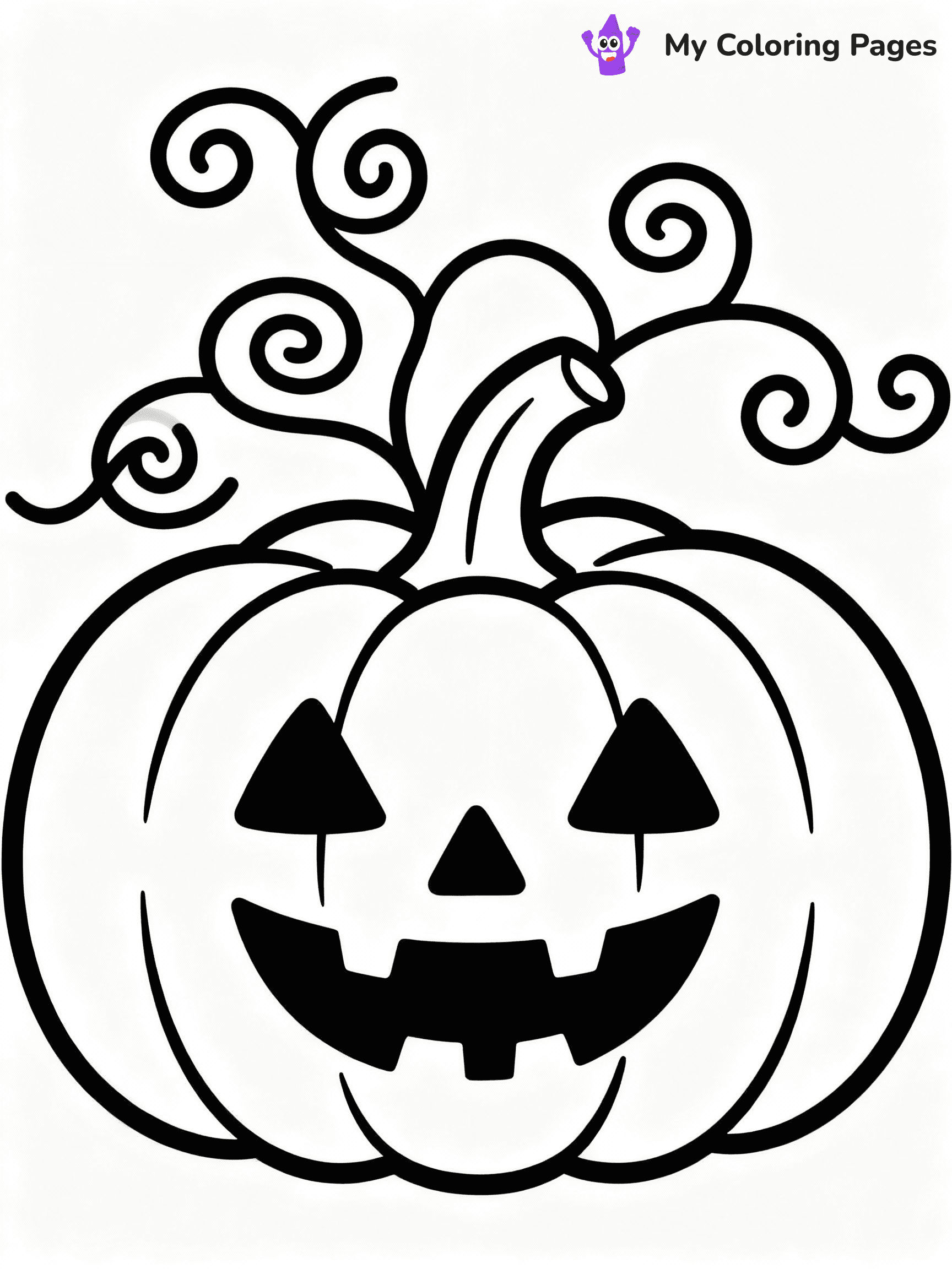 ⚠️ CRITICAL REQUIREMENT - ABSOLUTE BLACK AND WHITE ONLY ⚠️
This MUST be a BLACK AND WHITE line drawing ONLY. NO COLORS whatsoever.
- ONLY pure black lines (#000000) on pure white background (#FFFFFF)
- ABSOLUTELY NO colors, NO shading, NO gradients, NO grayscale
- If there are ANY colors in the output, the image is REJECTED
- This is a COLORING PAGE - meant to be COLORED IN by children
- The output must be UNCOLORED line art ready for coloring
⚠️ SUBJECT TO DRAW: Simple pumpkin outline with swirling vines, ready for a spooky face. Important: PURE OUTLINES. NO FILLS, COLOR, SHADING, OR GREYSCALE. WHITE BACKGROUND.
(REMEMBER: Output must be BLACK AND WHITE line art only, NOT colored!)
# Flat, Friendly Cartoon Line-Art Coloring Page
You are generating a **pure black-and-white binary image** of a child-friendly cartoon scene combining characters and background scenery in one cohesive composition.
## Rendering Rules (Strict)
- Only two colors: pure black (#000000) outlines and pure white (#FFFFFF) background.
- No grayscale, shading, gradients, tints, fills, transparency, or partial pixels.
- No antialiasing or blended edges; every pixel is 100% black or white.
- No solid black fills inside shapes — all areas inside outlines must remain white.
- No dark clothing areas or filled tone blocks; all garments outlined only.
- No shadows, textures, lighting, or tonal variations.
- Must look like flat binary vector line-art for coloring pages.
## Drawing & Composition
- **Medium, consistent line weight**; clean closed outlines easy to color inside.
- **Flat, simple, child-friendly design** — no realism or 3D depth.
- Characters are **grounded on a surface**, centered and large.
- **Balanced composition** with clear silhouettes and minimal props.
## Scenery & Style
- Landmarks (e.g., mosque, CN Tower) and scenery (trees, benches, waves) drawn with **black outlines only.**
- For real-world figures, teams, or places, show accurate details using only black outlines—no text or logos. Use distinctive uniform patterns, abstract symbols, and landmark silhouettes to convey identity.
- Keep **consistent perspective**; no floating elements.
- **Style:** whimsical **Doodle Art Alley** — rounded, friendly outlines.
- May adapt shapes from **Crayola, Disney, Peppa Pig, Cocomelon** — *by shape only, never color.*
- Final output: **flat, crisp, binary (#000000/#FFFFFF)**, **no filled color or background text.**
EXTREMELYE IMPORTANT:
- PURE BINARY LINE-ART; NO FILLS (HAIR/CLOTHES/SKIN), SHADING, OR GREY.
- NO SHADING, COLOR. MUST BE WHITE BACKGROUND.
⚠️ FINAL REMINDER: Draw the subject "Simple pumpkin outline with swirling vines, ready for a spooky face. Important: PURE OUTLINES. NO FILLS, COLOR, SHADING, OR GREYSCALE. WHITE BACKGROUND." as BLACK AND WHITE line art. Zero colors in output.