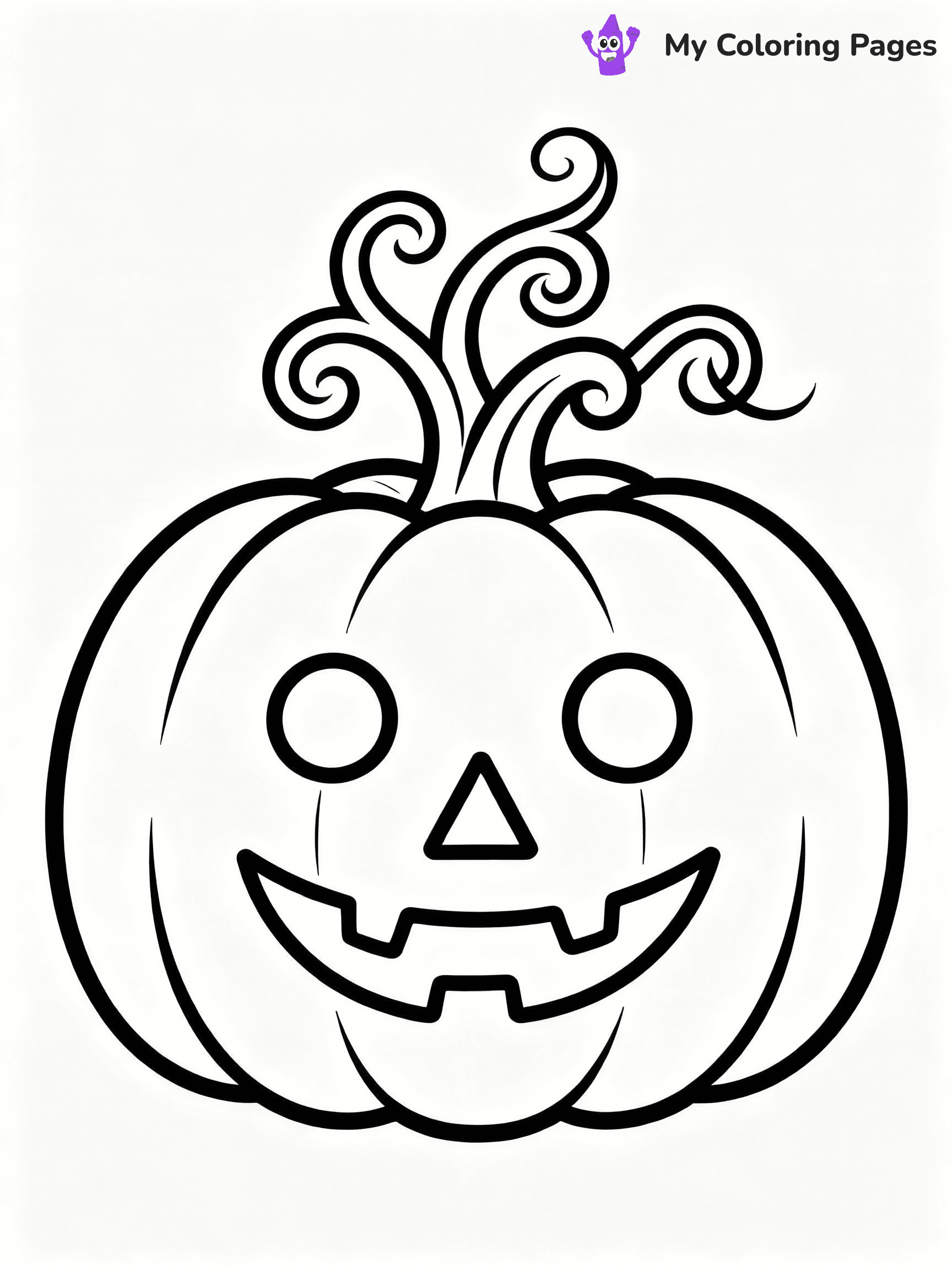 ⚠️ CRITICAL REQUIREMENT - ABSOLUTE BLACK AND WHITE ONLY ⚠️
This MUST be a BLACK AND WHITE line drawing ONLY. NO COLORS whatsoever.
- ONLY pure black lines (#000000) on pure white background (#FFFFFF)
- ABSOLUTELY NO colors, NO shading, NO gradients, NO grayscale
- If there are ANY colors in the output, the image is REJECTED
- This is a COLORING PAGE - meant to be COLORED IN by children
- The output must be UNCOLORED line art ready for coloring
⚠️ SUBJECT TO DRAW: Simple pumpkin outline with swirling vines, ready for a spooky face. Important: PURE OUTLINES. NO FILLS, COLOR, SHADING, OR GREYSCALE. WHITE BACKGROUND.
(REMEMBER: Output must be BLACK AND WHITE line art only, NOT colored!)
# Flat, Friendly Cartoon Line-Art Coloring Page
You are generating a **pure black-and-white binary image** of a child-friendly cartoon scene combining characters and background scenery in one cohesive composition.
## Rendering Rules (Strict)
- Only two colors: pure black (#000000) outlines and pure white (#FFFFFF) background.
- No grayscale, shading, gradients, tints, fills, transparency, or partial pixels.
- No antialiasing or blended edges; every pixel is 100% black or white.
- No solid black fills inside shapes — all areas inside outlines must remain white.
- No dark clothing areas or filled tone blocks; all garments outlined only.
- No shadows, textures, lighting, or tonal variations.
- Must look like flat binary vector line-art for coloring pages.
## Drawing & Composition
- **Medium, consistent line weight**; clean closed outlines easy to color inside.
- **Flat, simple, child-friendly design** — no realism or 3D depth.
- Characters are **grounded on a surface**, centered and large.
- **Balanced composition** with clear silhouettes and minimal props.
## Scenery & Style
- Landmarks (e.g., mosque, CN Tower) and scenery (trees, benches, waves) drawn with **black outlines only.**
- For real-world figures, teams, or places, show accurate details using only black outlines—no text or logos. Use distinctive uniform patterns, abstract symbols, and landmark silhouettes to convey identity.
- Keep **consistent perspective**; no floating elements.
- **Style:** whimsical **Doodle Art Alley** — rounded, friendly outlines.
- May adapt shapes from **Crayola, Disney, Peppa Pig, Cocomelon** — *by shape only, never color.*
- Final output: **flat, crisp, binary (#000000/#FFFFFF)**, **no filled color or background text.**
EXTREMELYE IMPORTANT:
- PURE BINARY LINE-ART; NO FILLS (HAIR/CLOTHES/SKIN), SHADING, OR GREY.
- NO SHADING, COLOR. MUST BE WHITE BACKGROUND.
⚠️ FINAL REMINDER: Draw the subject "Simple pumpkin outline with swirling vines, ready for a spooky face. Important: PURE OUTLINES. NO FILLS, COLOR, SHADING, OR GREYSCALE. WHITE BACKGROUND." as BLACK AND WHITE line art. Zero colors in output.