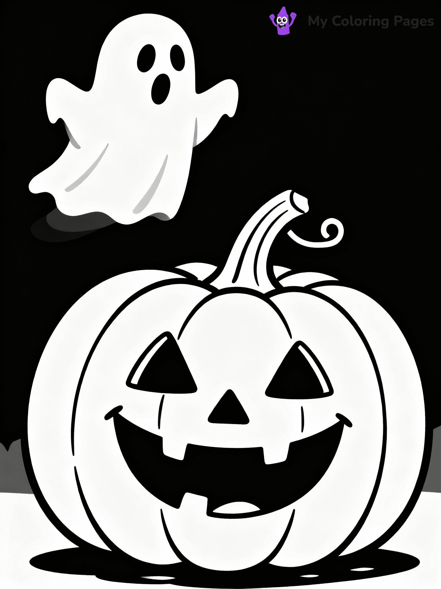 ⚠️ CRITICAL REQUIREMENT - ABSOLUTE BLACK AND WHITE ONLY ⚠️
This MUST be a BLACK AND WHITE line drawing ONLY. NO COLORS whatsoever.
- ONLY pure black lines (#000000) on pure white background (#FFFFFF)
- ABSOLUTELY NO colors, NO shading, NO gradients, NO grayscale
- If there are ANY colors in the output, the image is REJECTED
- This is a COLORING PAGE - meant to be COLORED IN by children
- The output must be UNCOLORED line art ready for coloring
⚠️ SUBJECT TO DRAW: Whimsical pumpkin with friendly ghost floating nearby, wide smile present. Important: PURE OUTLINES. NO FILLS, COLOR, SHADING, OR GREYSCALE. WHITE BACKGROUND.
(REMEMBER: Output must be BLACK AND WHITE line art only, NOT colored!)
# Flat, Friendly Cartoon Line-Art Coloring Page
You are generating a **pure black-and-white binary image** of a child-friendly cartoon scene combining characters and background scenery in one cohesive composition.
## Rendering Rules (Strict)
- Only two colors: pure black (#000000) outlines and pure white (#FFFFFF) background.
- No grayscale, shading, gradients, tints, fills, transparency, or partial pixels.
- No antialiasing or blended edges; every pixel is 100% black or white.
- No solid black fills inside shapes — all areas inside outlines must remain white.
- No dark clothing areas or filled tone blocks; all garments outlined only.
- No shadows, textures, lighting, or tonal variations.
- Must look like flat binary vector line-art for coloring pages.
## Drawing & Composition
- **Medium, consistent line weight**; clean closed outlines easy to color inside.
- **Flat, simple, child-friendly design** — no realism or 3D depth.
- Characters are **grounded on a surface**, centered and large.
- **Balanced composition** with clear silhouettes and minimal props.
## Scenery & Style
- Landmarks (e.g., mosque, CN Tower) and scenery (trees, benches, waves) drawn with **black outlines only.**
- For real-world figures, teams, or places, show accurate details using only black outlines—no text or logos. Use distinctive uniform patterns, abstract symbols, and landmark silhouettes to convey identity.
- Keep **consistent perspective**; no floating elements.
- **Style:** whimsical **Doodle Art Alley** — rounded, friendly outlines.
- May adapt shapes from **Crayola, Disney, Peppa Pig, Cocomelon** — *by shape only, never color.*
- Final output: **flat, crisp, binary (#000000/#FFFFFF)**, **no filled color or background text.**
EXTREMELYE IMPORTANT:
- PURE BINARY LINE-ART; NO FILLS (HAIR/CLOTHES/SKIN), SHADING, OR GREY.
- NO SHADING, COLOR. MUST BE WHITE BACKGROUND.
⚠️ FINAL REMINDER: Draw the subject "Whimsical pumpkin with friendly ghost floating nearby, wide smile present. Important: PURE OUTLINES. NO FILLS, COLOR, SHADING, OR GREYSCALE. WHITE BACKGROUND." as BLACK AND WHITE line art. Zero colors in output.