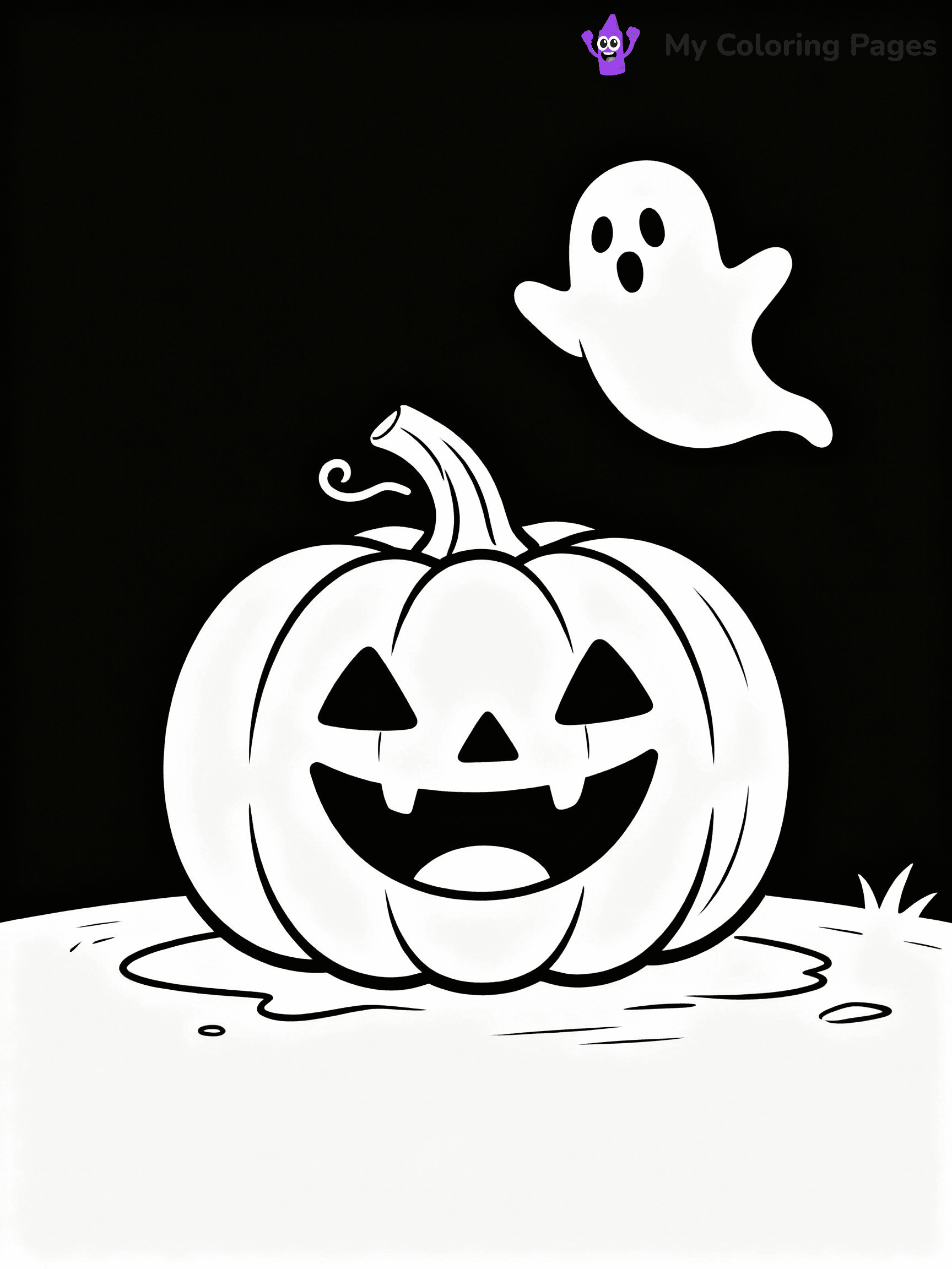 ⚠️ CRITICAL REQUIREMENT - ABSOLUTE BLACK AND WHITE ONLY ⚠️
This MUST be a BLACK AND WHITE line drawing ONLY. NO COLORS whatsoever.
- ONLY pure black lines (#000000) on pure white background (#FFFFFF)
- ABSOLUTELY NO colors, NO shading, NO gradients, NO grayscale
- If there are ANY colors in the output, the image is REJECTED
- This is a COLORING PAGE - meant to be COLORED IN by children
- The output must be UNCOLORED line art ready for coloring
⚠️ SUBJECT TO DRAW: Whimsical pumpkin with friendly ghost floating nearby, wide smile present. Important: PURE OUTLINES. NO FILLS, COLOR, SHADING, OR GREYSCALE. WHITE BACKGROUND.
(REMEMBER: Output must be BLACK AND WHITE line art only, NOT colored!)
# Flat, Friendly Cartoon Line-Art Coloring Page
You are generating a **pure black-and-white binary image** of a child-friendly cartoon scene combining characters and background scenery in one cohesive composition.
## Rendering Rules (Strict)
- Only two colors: pure black (#000000) outlines and pure white (#FFFFFF) background.
- No grayscale, shading, gradients, tints, fills, transparency, or partial pixels.
- No antialiasing or blended edges; every pixel is 100% black or white.
- No solid black fills inside shapes — all areas inside outlines must remain white.
- No dark clothing areas or filled tone blocks; all garments outlined only.
- No shadows, textures, lighting, or tonal variations.
- Must look like flat binary vector line-art for coloring pages.
## Drawing & Composition
- **Medium, consistent line weight**; clean closed outlines easy to color inside.
- **Flat, simple, child-friendly design** — no realism or 3D depth.
- Characters are **grounded on a surface**, centered and large.
- **Balanced composition** with clear silhouettes and minimal props.
## Scenery & Style
- Landmarks (e.g., mosque, CN Tower) and scenery (trees, benches, waves) drawn with **black outlines only.**
- For real-world figures, teams, or places, show accurate details using only black outlines—no text or logos. Use distinctive uniform patterns, abstract symbols, and landmark silhouettes to convey identity.
- Keep **consistent perspective**; no floating elements.
- **Style:** whimsical **Doodle Art Alley** — rounded, friendly outlines.
- May adapt shapes from **Crayola, Disney, Peppa Pig, Cocomelon** — *by shape only, never color.*
- Final output: **flat, crisp, binary (#000000/#FFFFFF)**, **no filled color or background text.**
EXTREMELYE IMPORTANT:
- PURE BINARY LINE-ART; NO FILLS (HAIR/CLOTHES/SKIN), SHADING, OR GREY.
- NO SHADING, COLOR. MUST BE WHITE BACKGROUND.
⚠️ FINAL REMINDER: Draw the subject "Whimsical pumpkin with friendly ghost floating nearby, wide smile present. Important: PURE OUTLINES. NO FILLS, COLOR, SHADING, OR GREYSCALE. WHITE BACKGROUND." as BLACK AND WHITE line art. Zero colors in output.