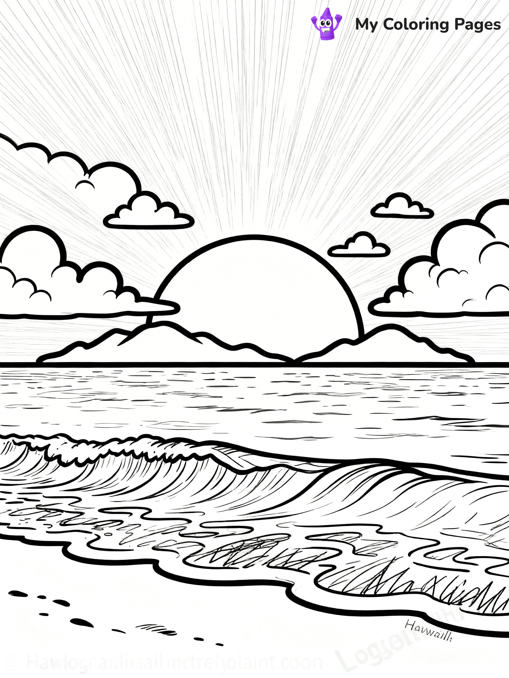 Easy Hawaii Coloring Pages - 4