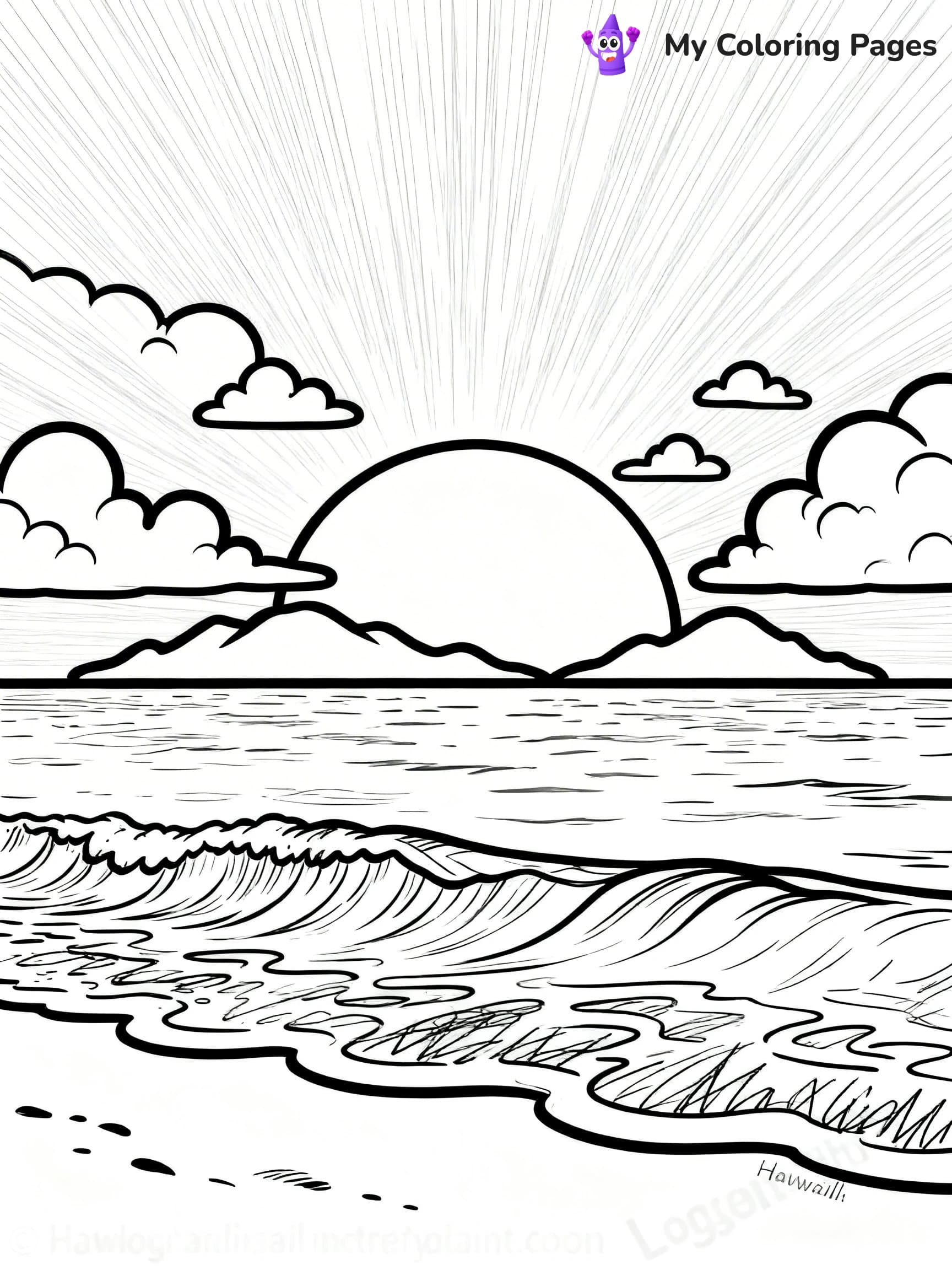 Easy Hawaii Coloring Pages - 4
