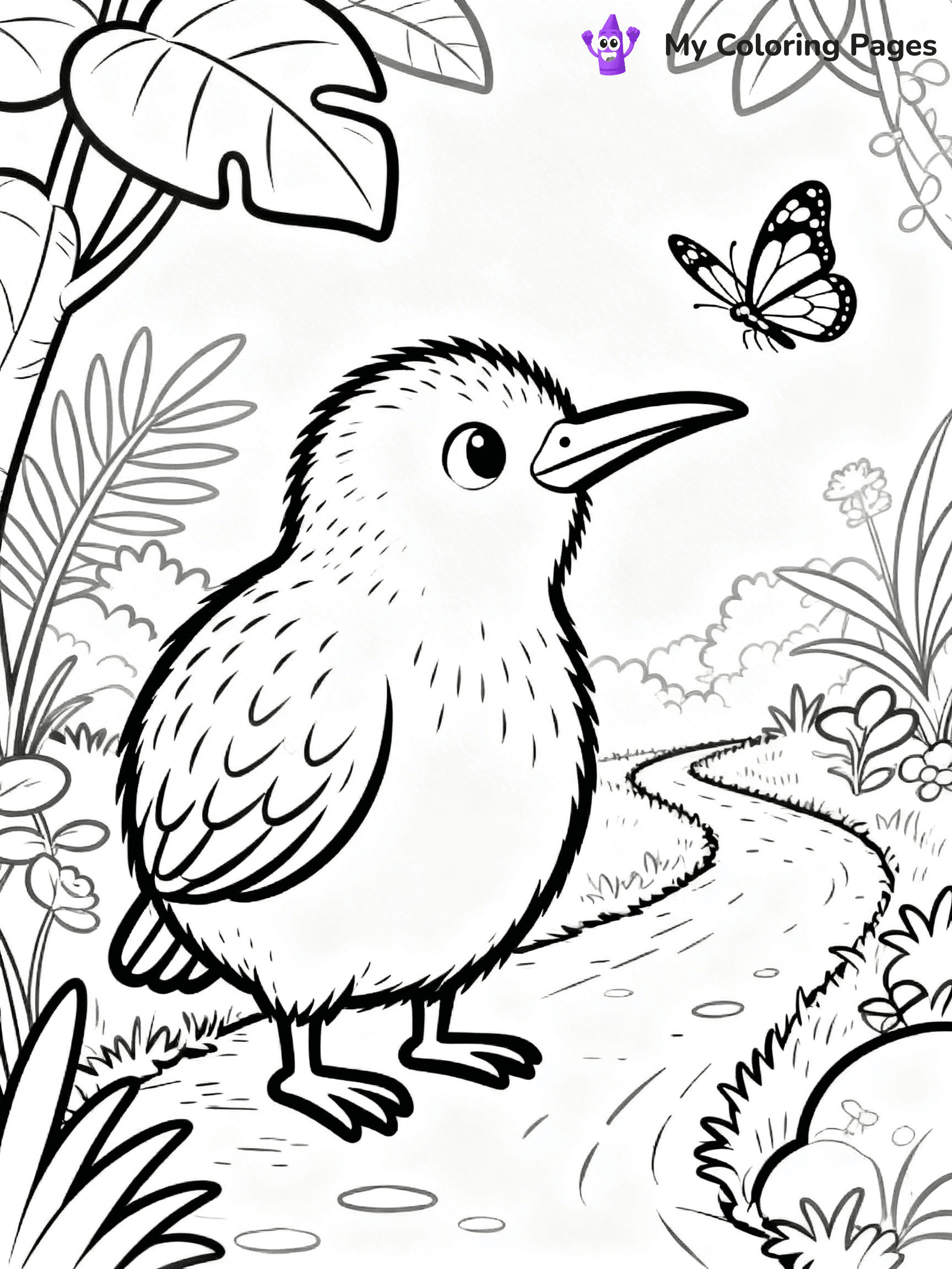 Kiwi Bird Coloring Pages - 53