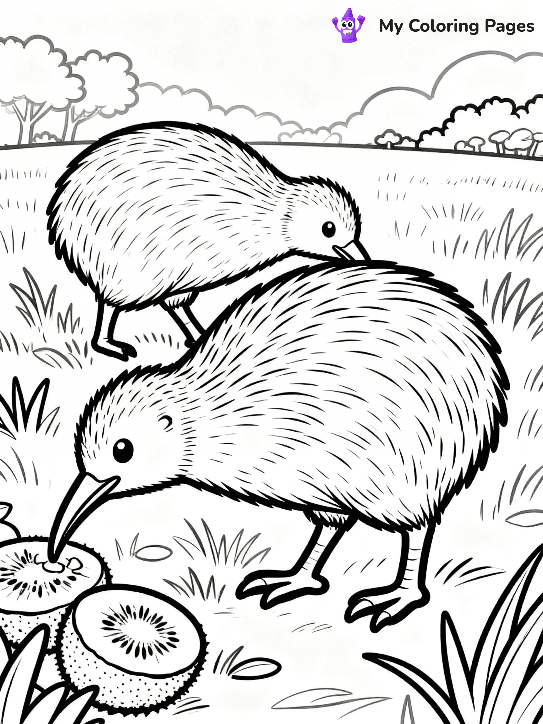 Kiwi Bird Coloring Pages - 42