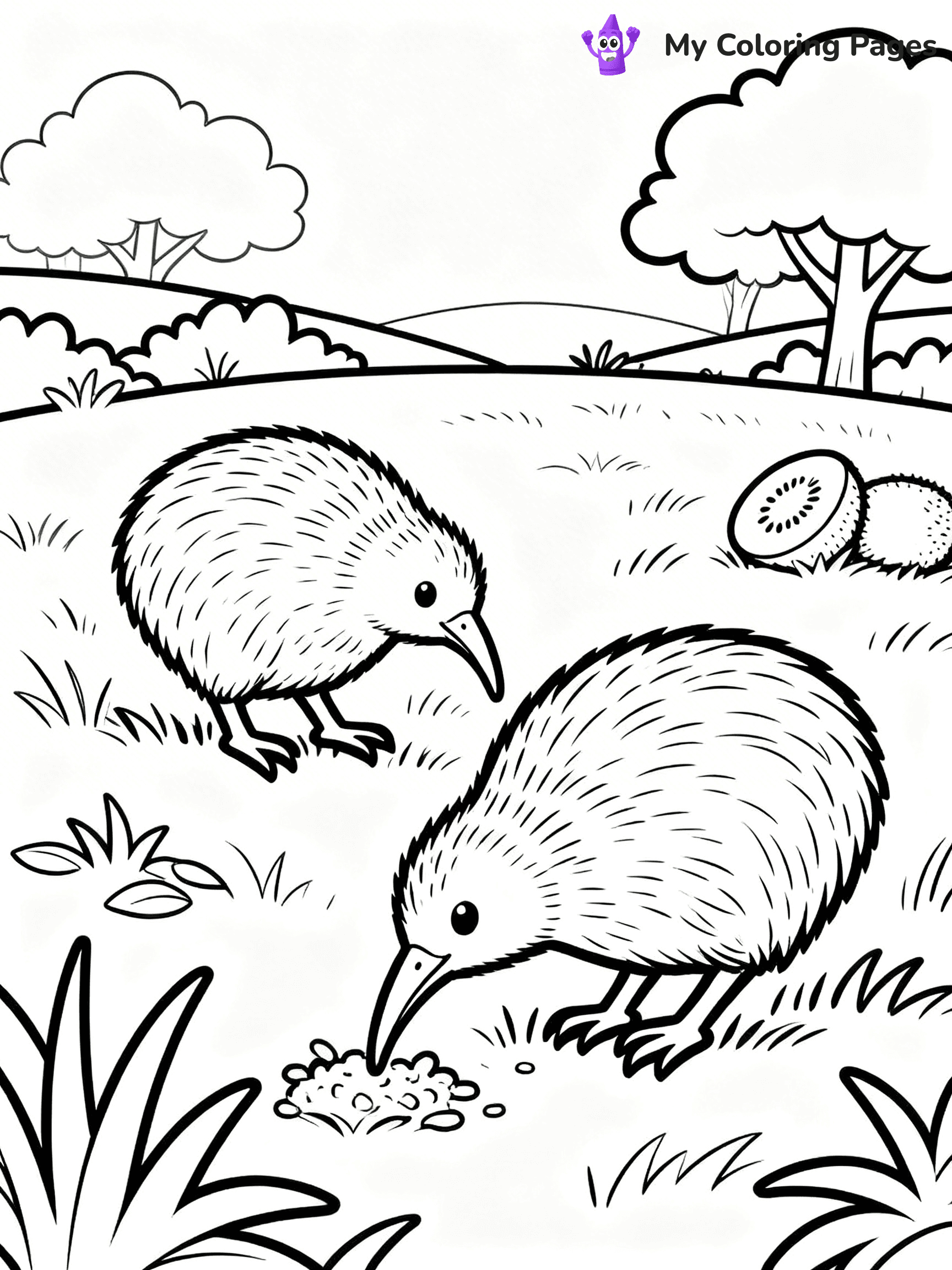 Kiwi Bird Coloring Pages - 40
