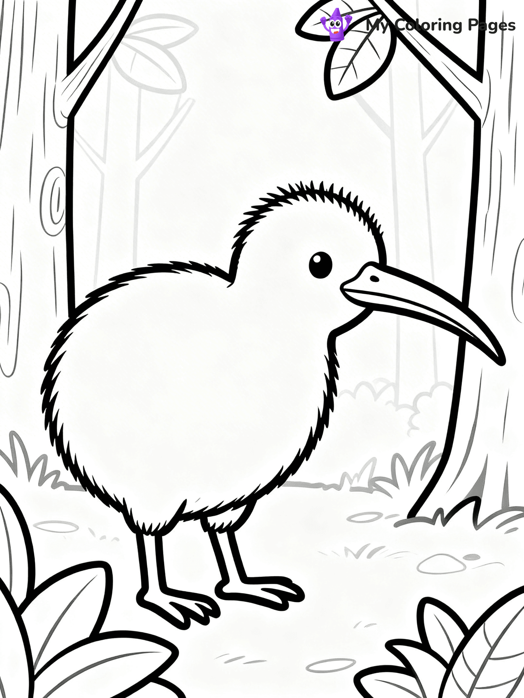 Kiwi Bird Coloring Pages - 22
