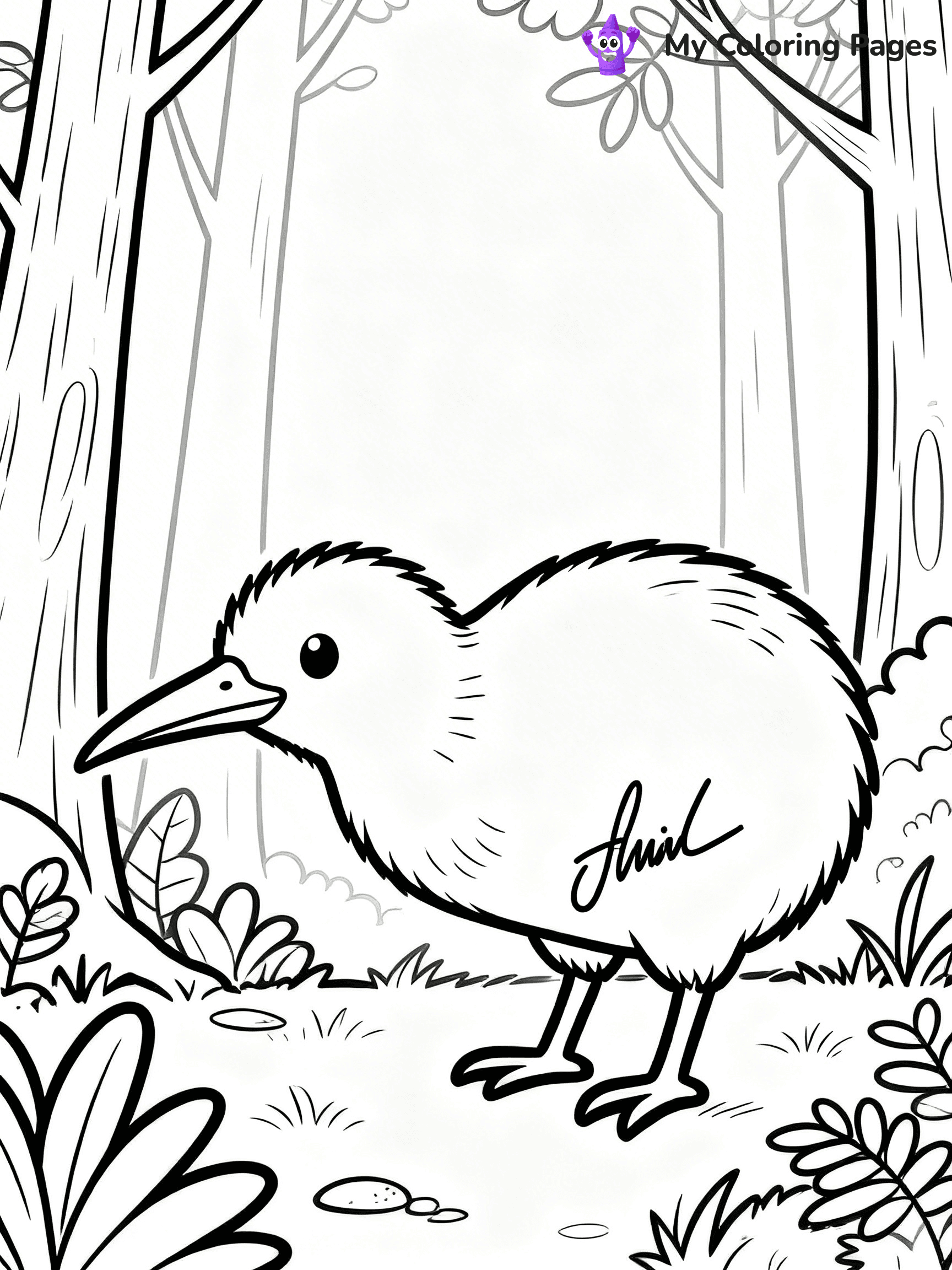 Kiwi Bird Coloring Pages - 18