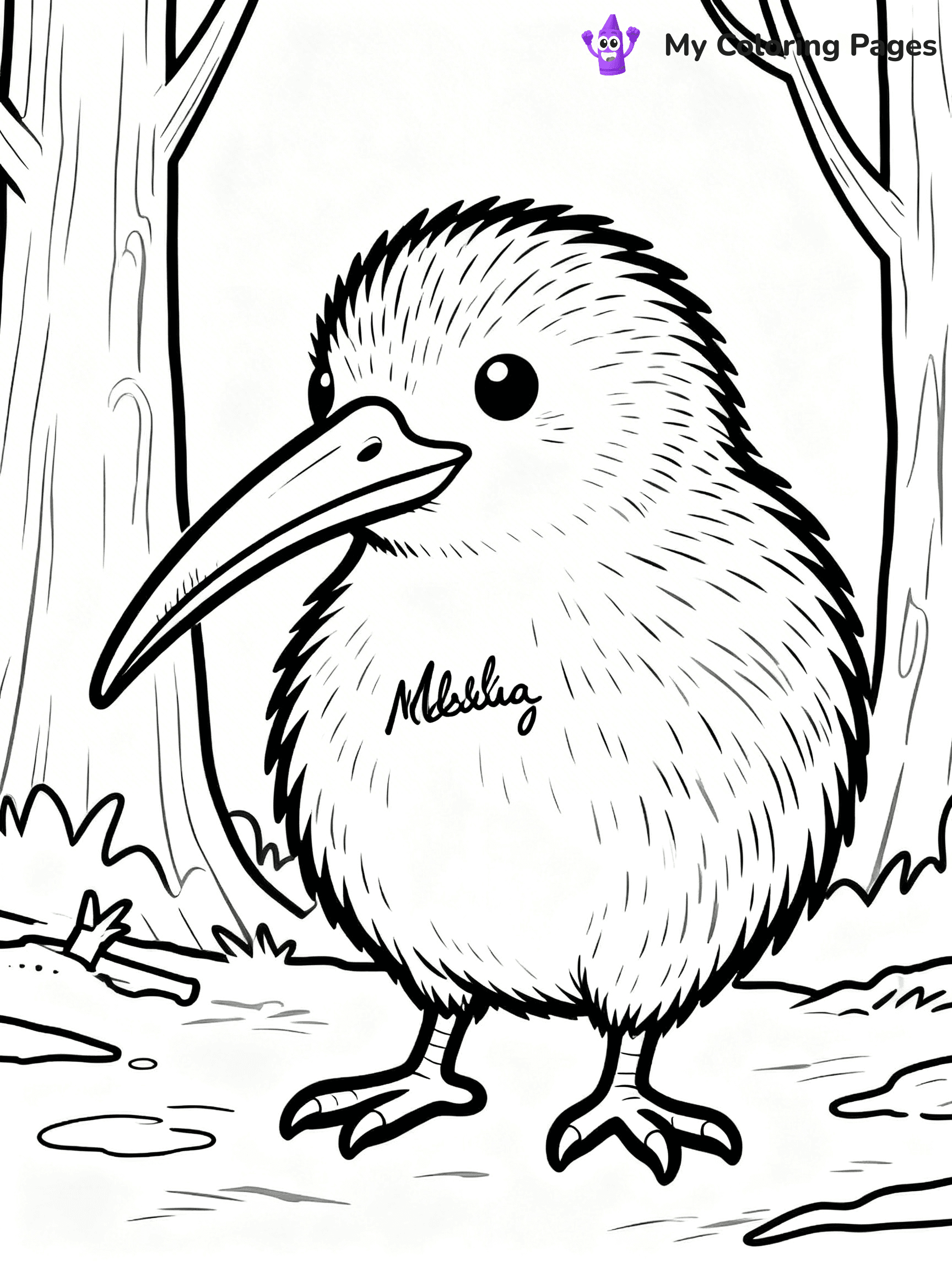 Kiwi Bird Coloring Pages - 16