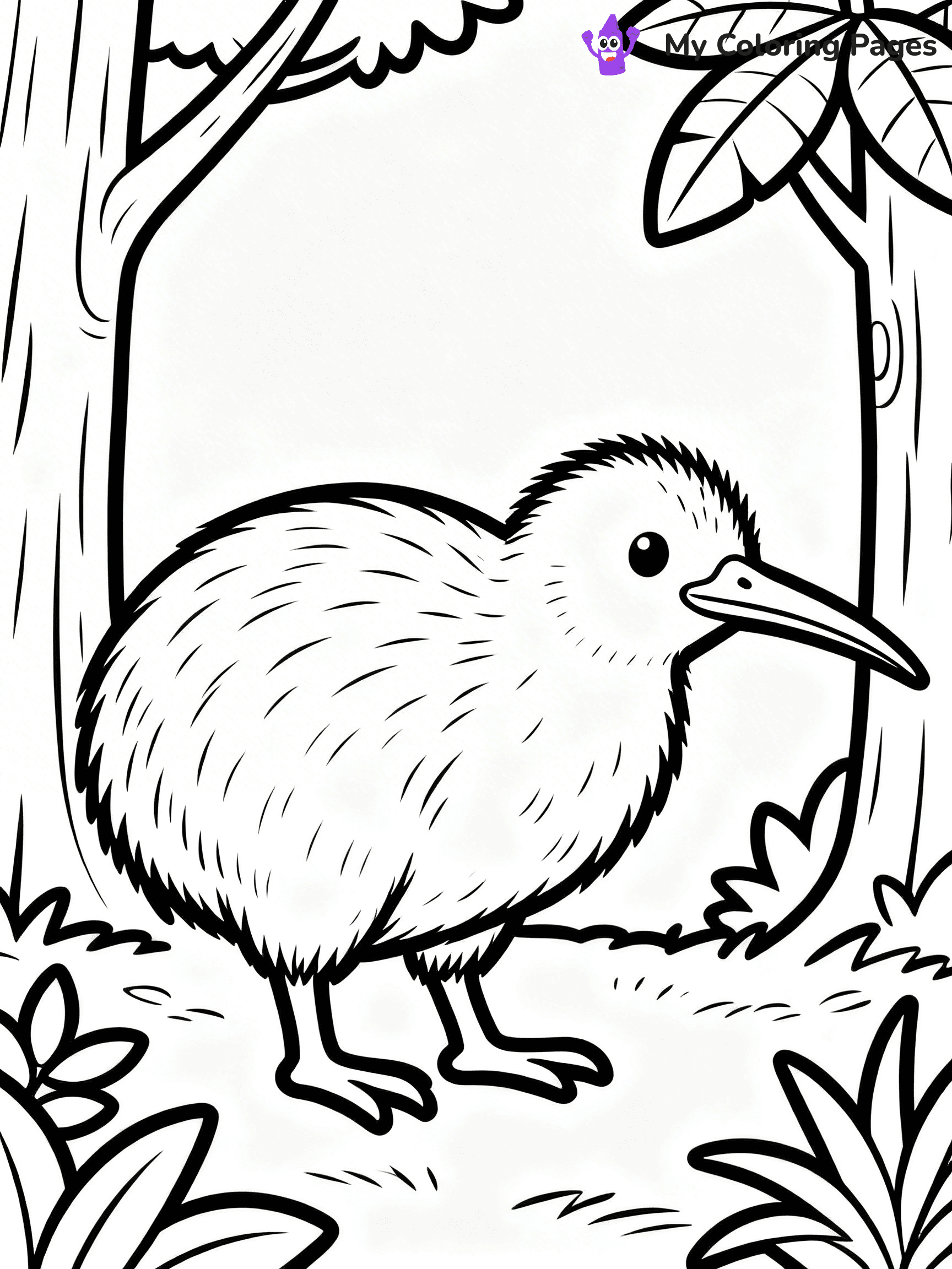 Kiwi Bird Coloring Pages - 8