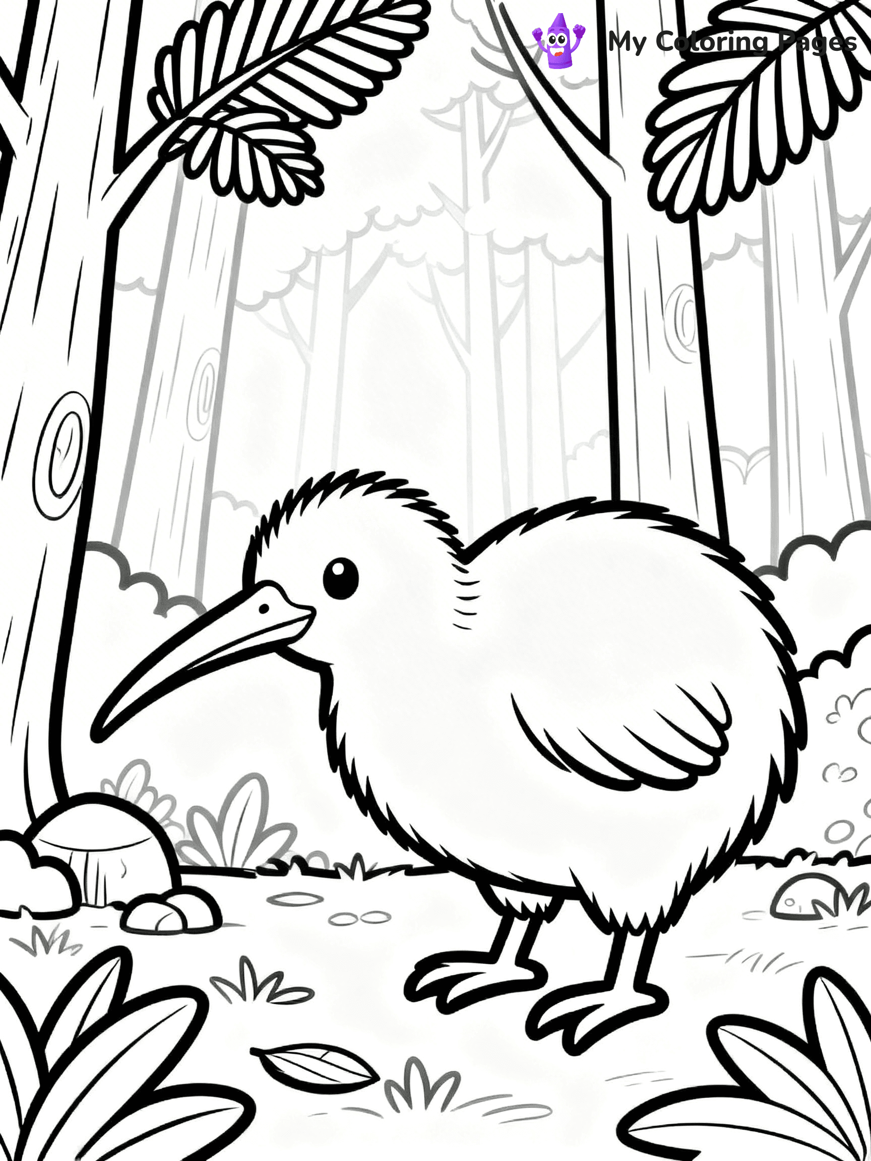 Kiwi Bird Coloring Pages - 7