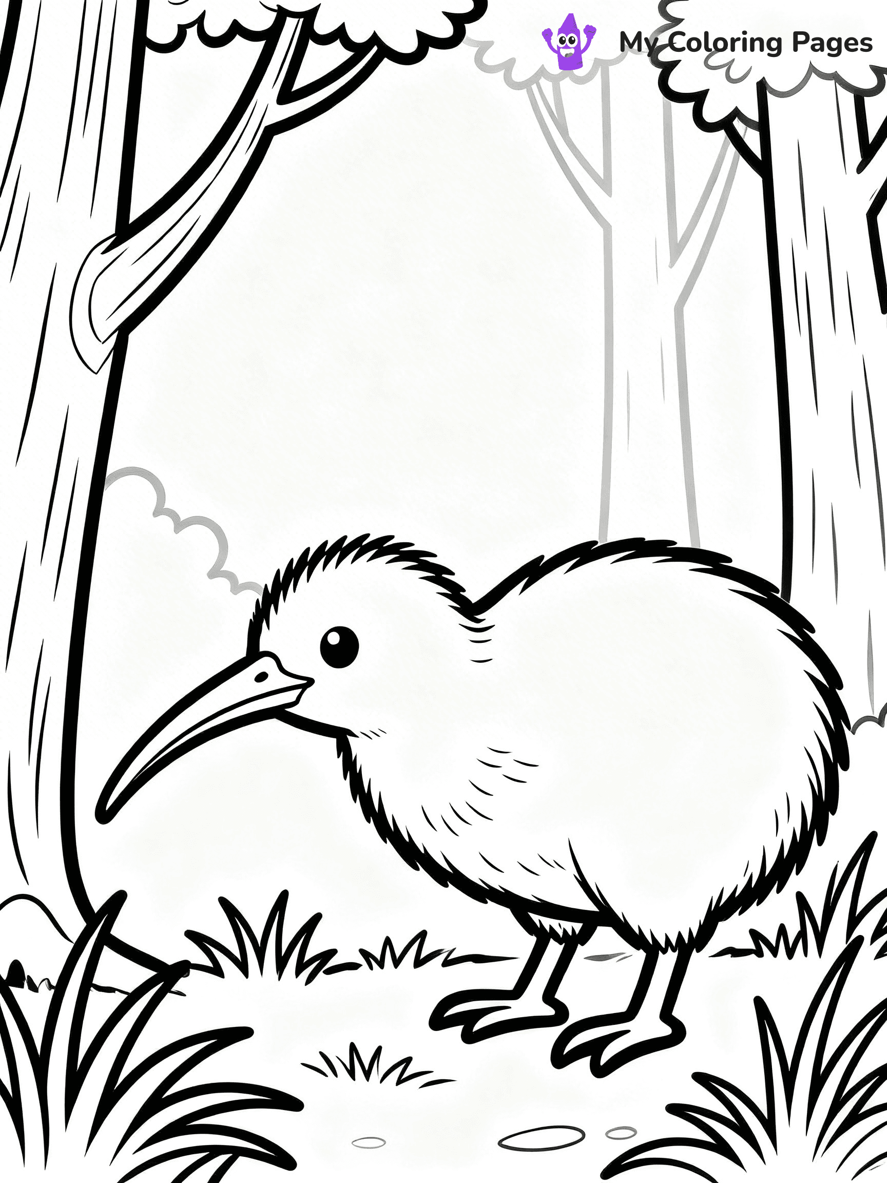 Kiwi Bird Coloring Pages - 6