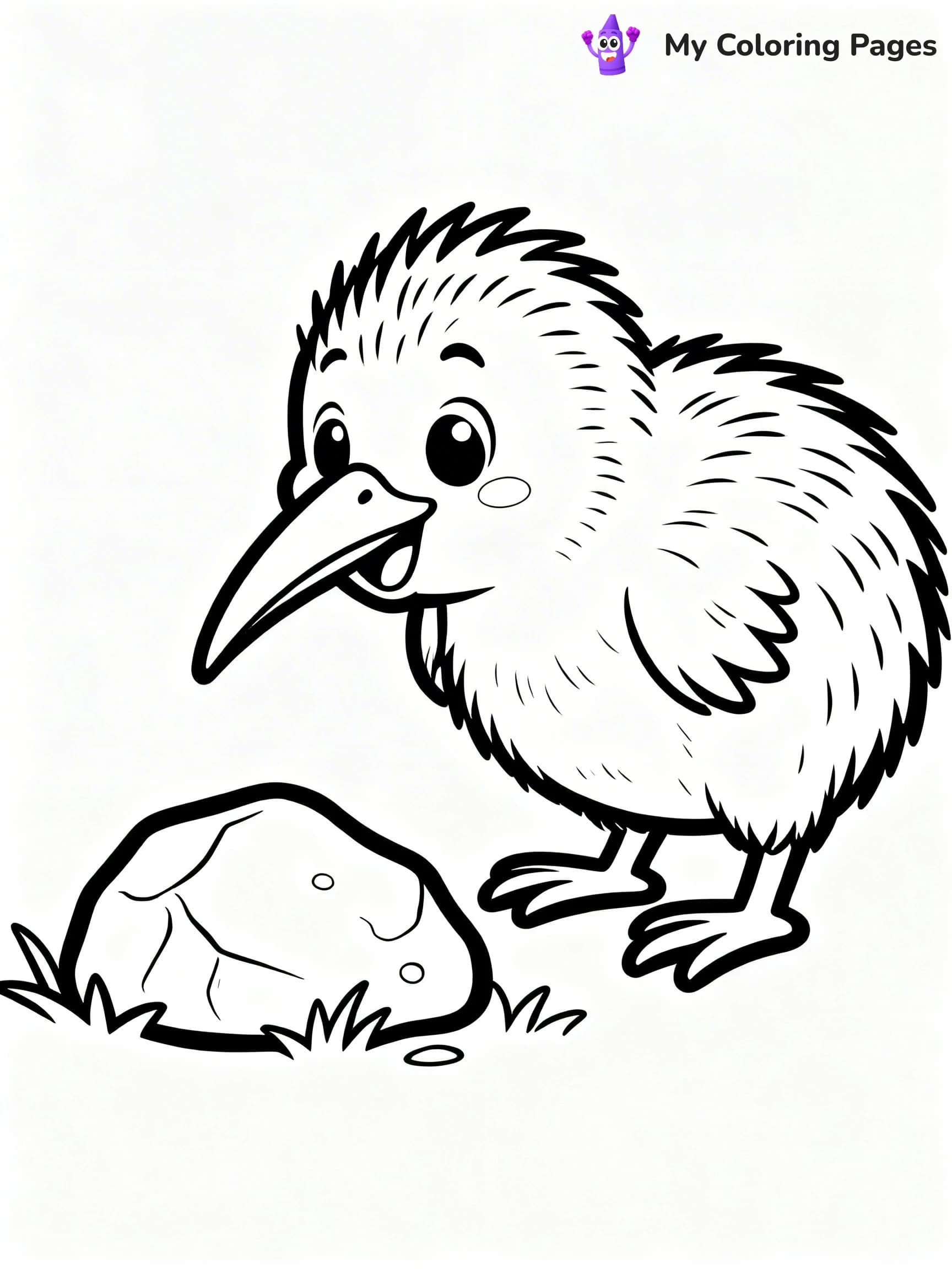 Kiwi Bird Coloring Pages - 2