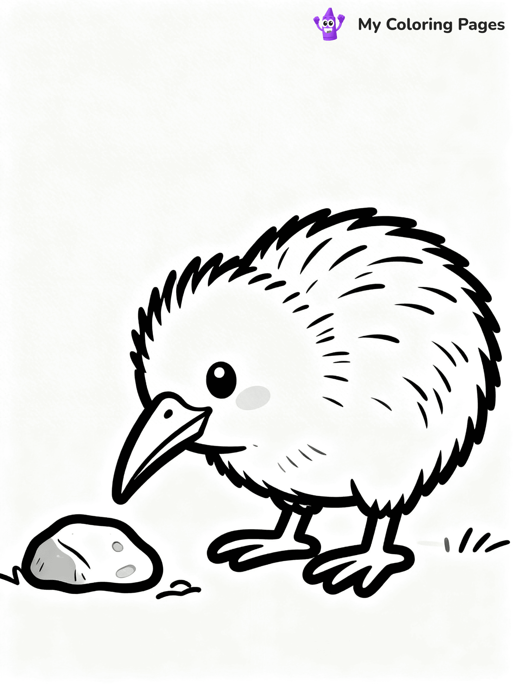 Kiwi Bird Coloring Pages - 1