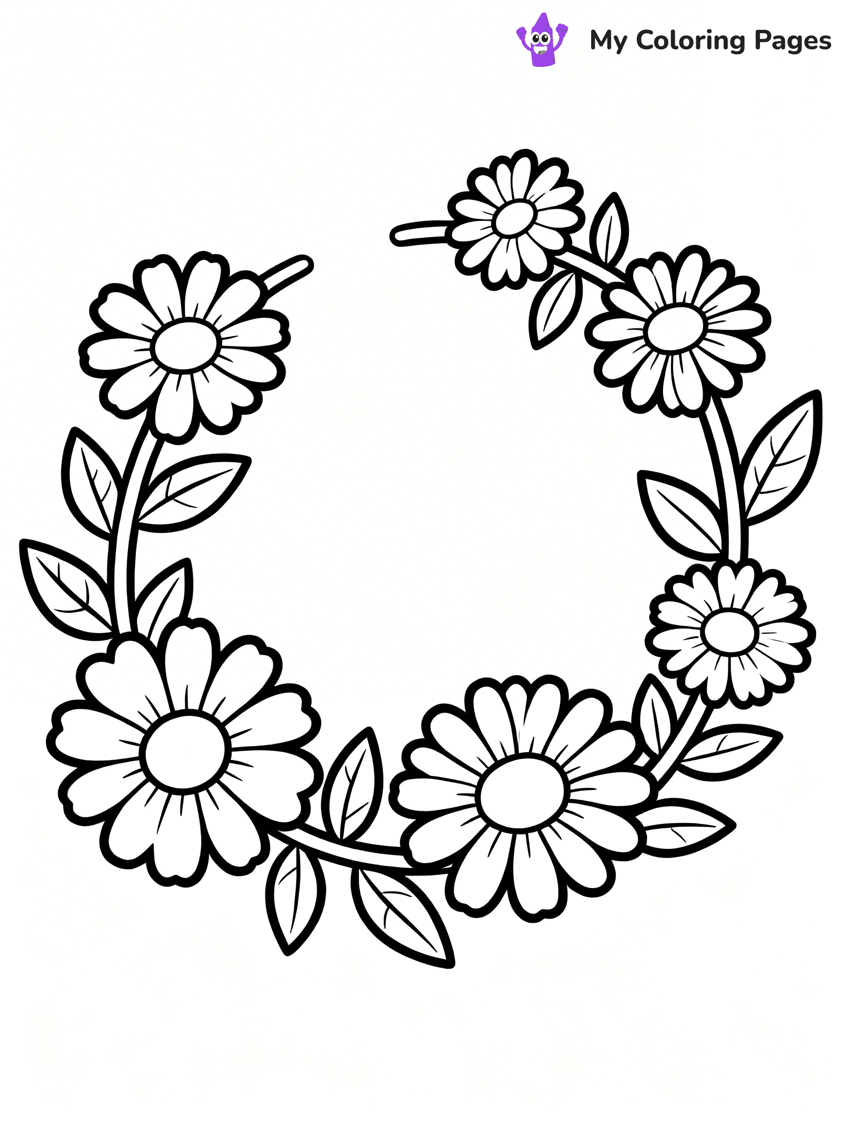 Unique Flower Coloring Pages - 20