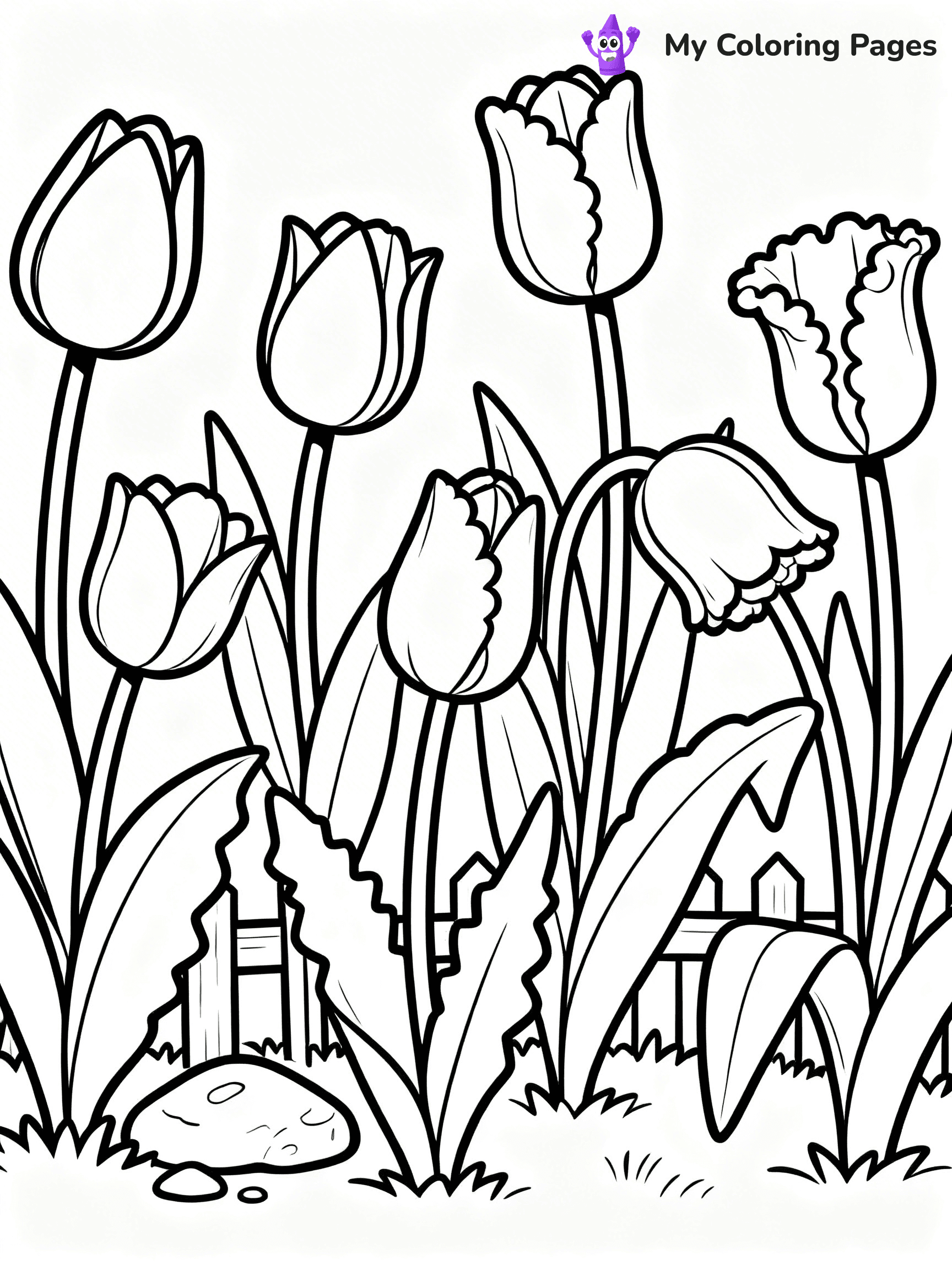 Unique Flower Coloring Pages - 9