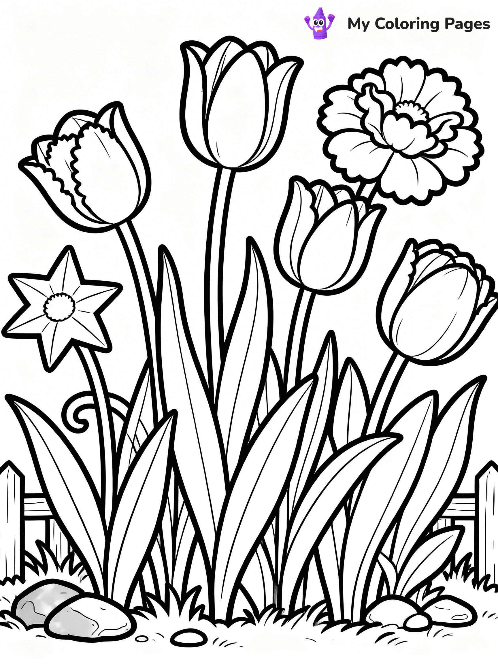 Unique Flower Coloring Pages - 7